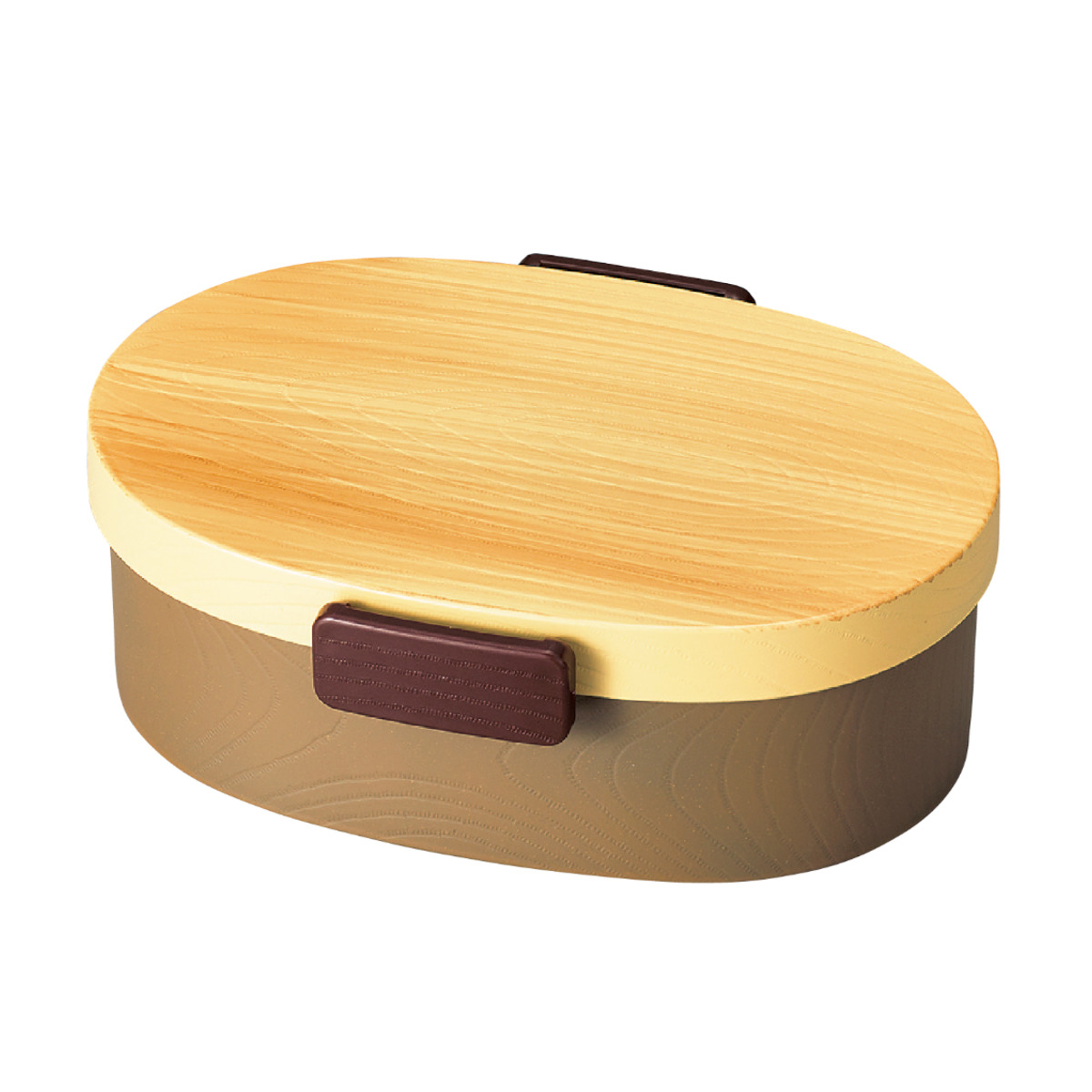 HAKOYA 弁当箱 1段 800ml 木目小判弁当 大 タイト式 ツートーン （ お