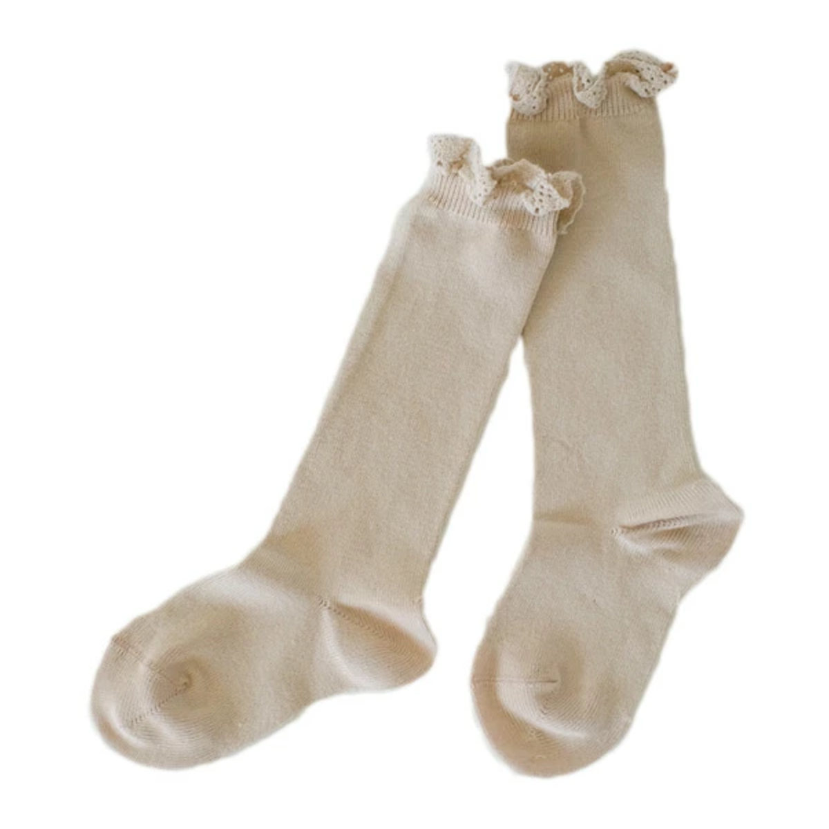 靴下 condor 子供用 7〜8歳 Knee socks with lace edging cuf...