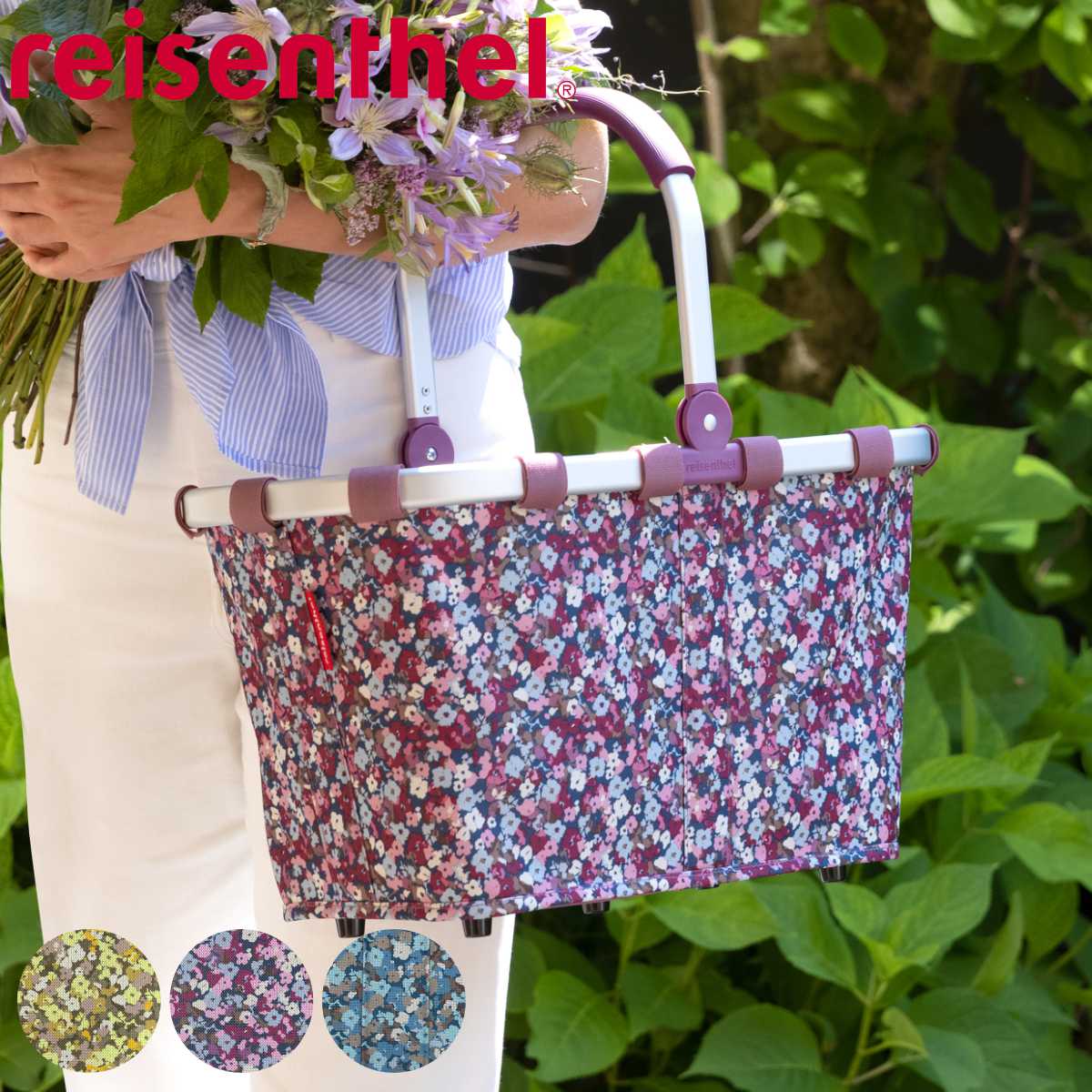 買い物かご 買い物カゴ ライゼンタール CARRYBAG VIOLA （ キャリーバッグ 花柄 買い物かご ショッピングバッグ 折りたたみ マイバッグ レジカゴ ）