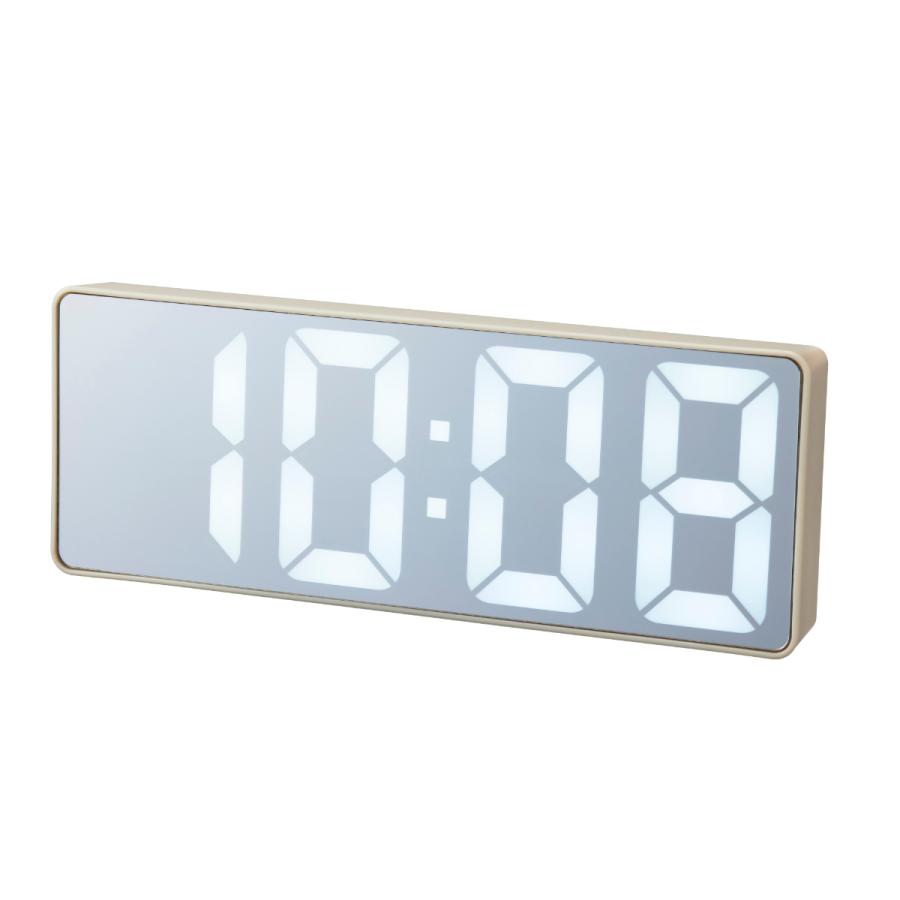 BRUNO LEDミラークロック デジタル時計 アラーム 温度 （ ブルーノ 時計 ミラークロック 置き時計 LED デジタル めざまし時計 置時計 とけい クロック ）