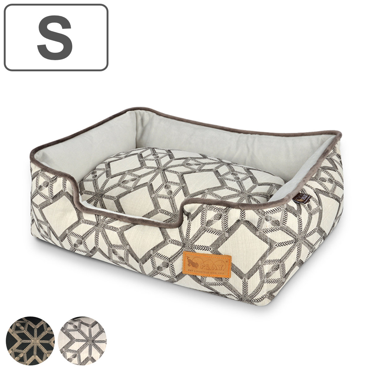 ペットベッド P.L.A.Y. ラウンジベッド S ソルスティス 洗える （ スクエア型 ペット用 犬 ネコ ベッド シンプル おしゃれ 室内 ペット用品 モダン ）