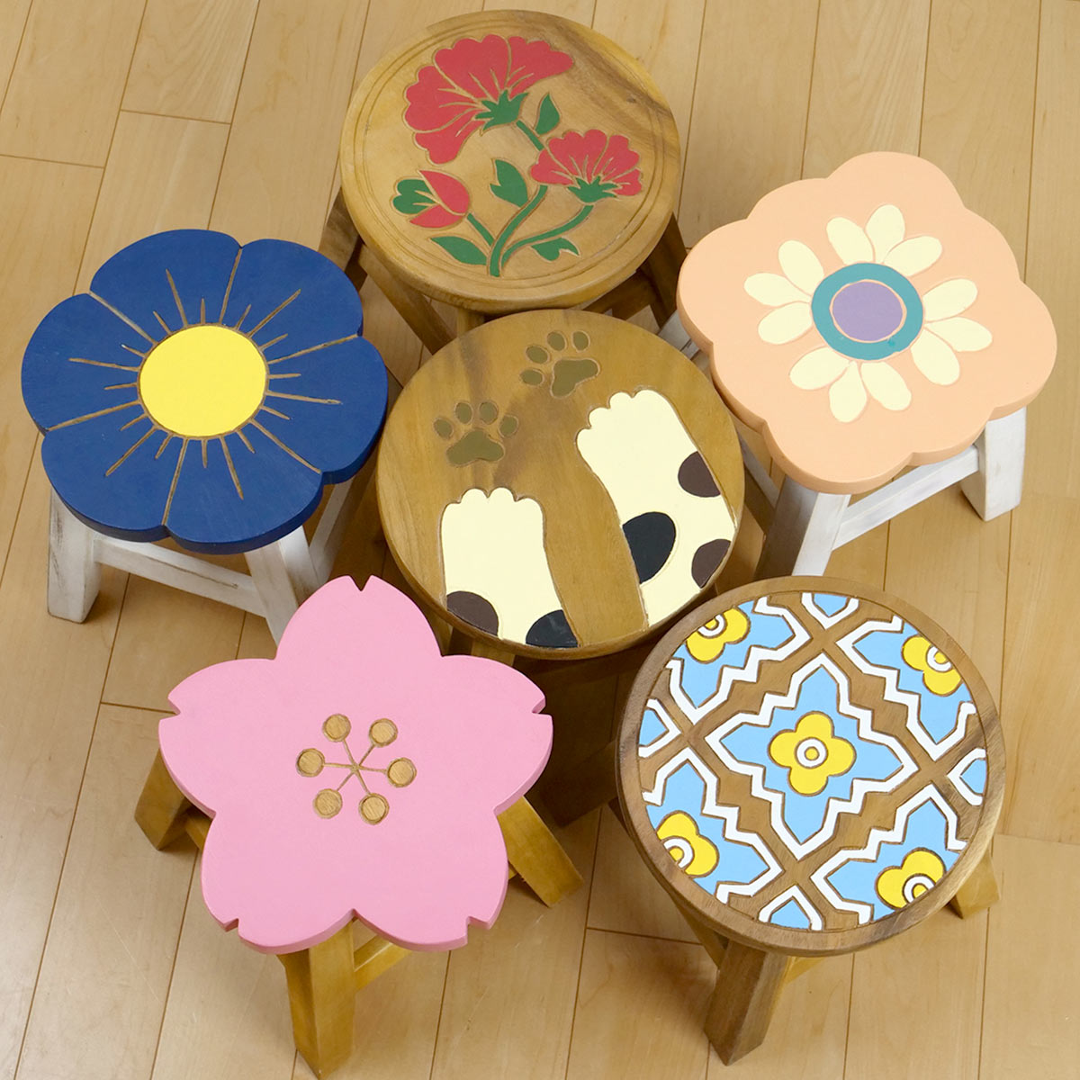 スツール 座面高25.5cm 天然木 （ ウッドスツール 子ども 椅子 キッズ