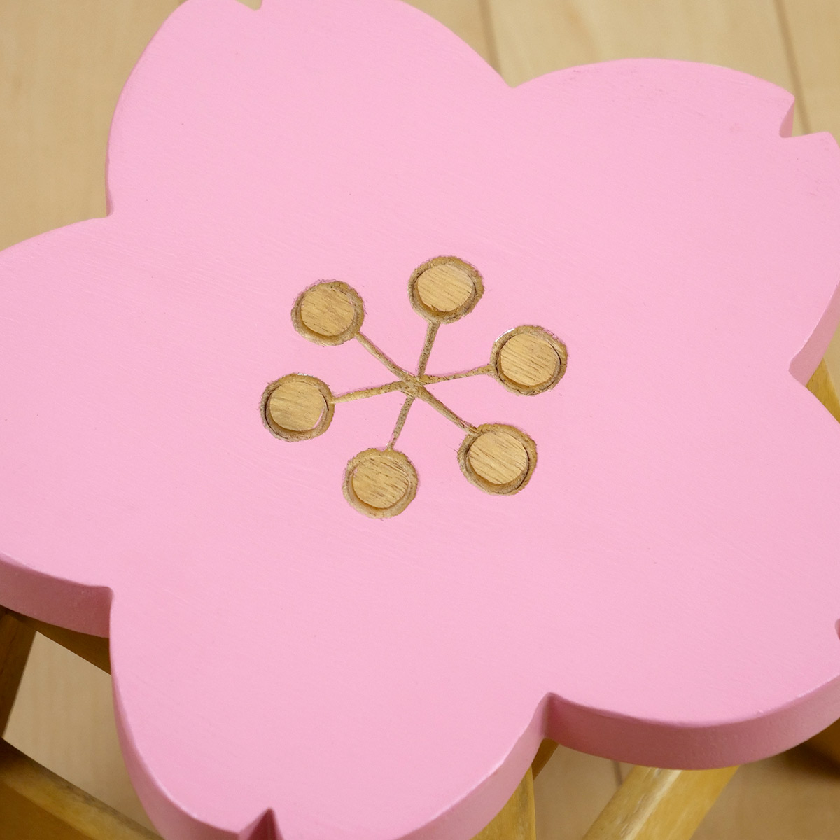 天然桜小型ベンチ/台/椅子 スツール 座面高25〜26cm サクラ 天然木 （ ウッドスツール 子ども