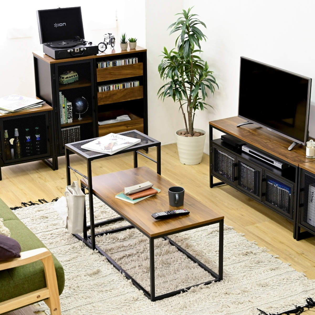 JK-PLAN（ジェイケイ・プラン） ネストテーブル ヴィンテージ調 サイド