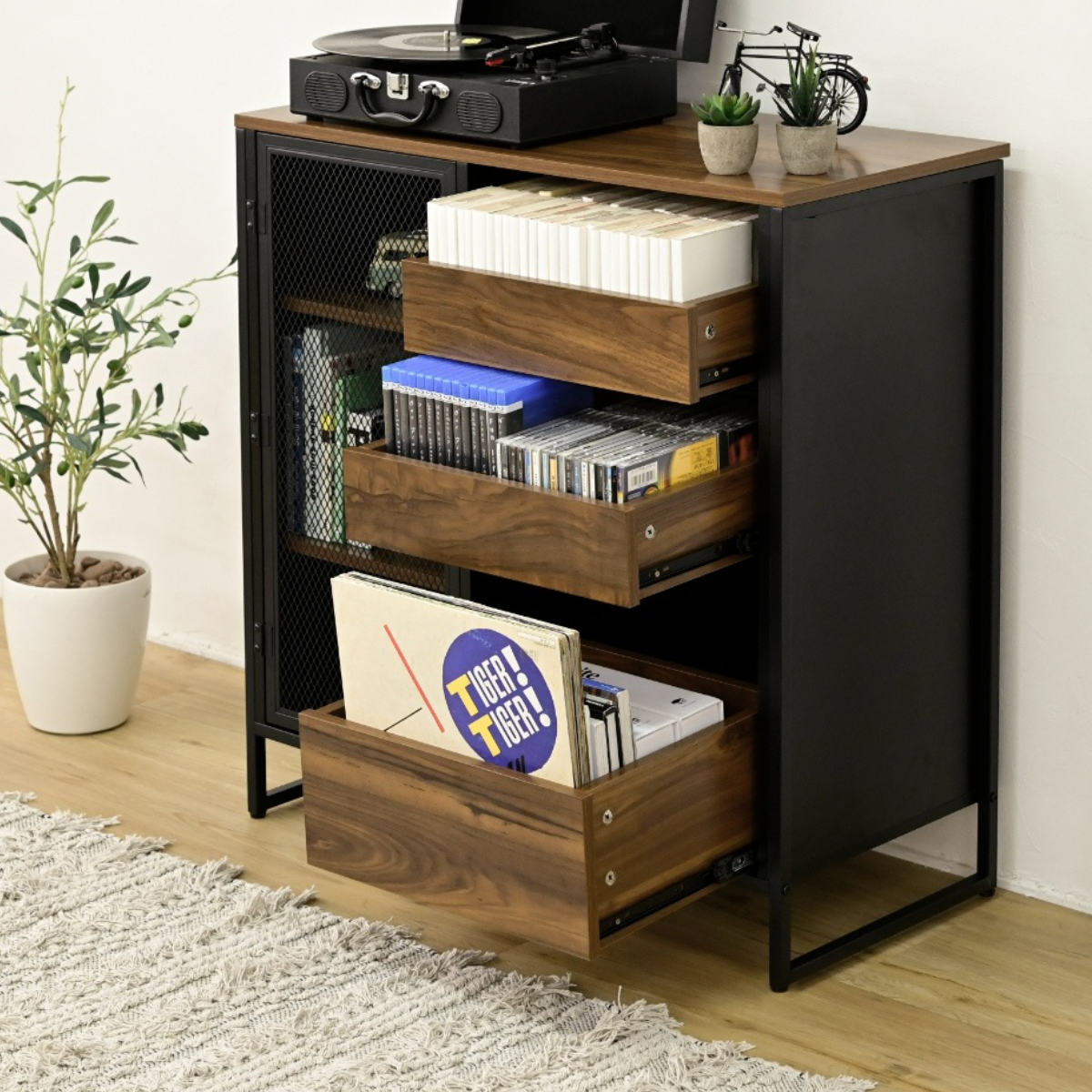 JK-PLAN（ジェイケイ・プラン） キャビネット ヴィンテージ調 メッシュ