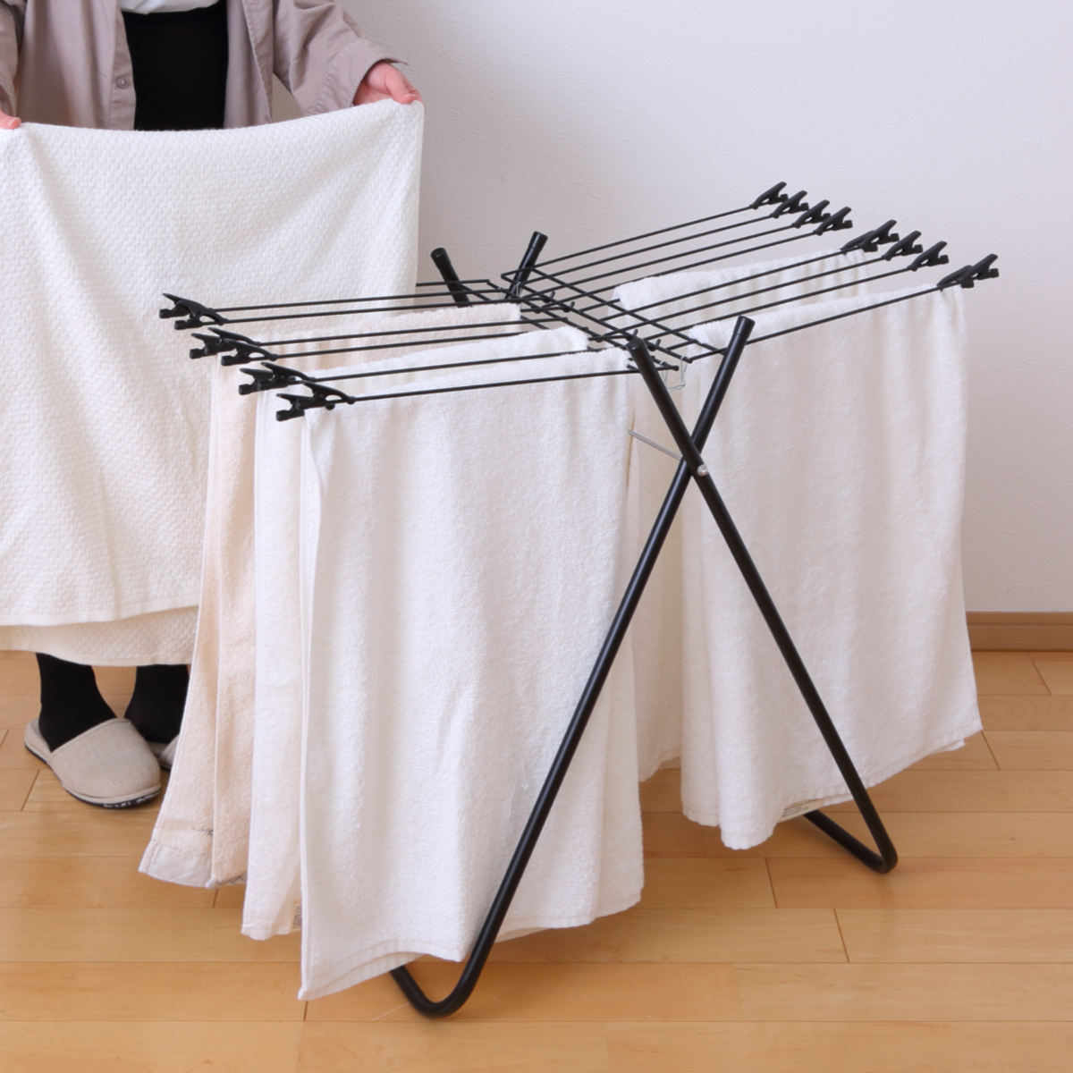 サワフジ 物干し 室内 スタンド物干しE20 DX （ タオル干し 洗濯