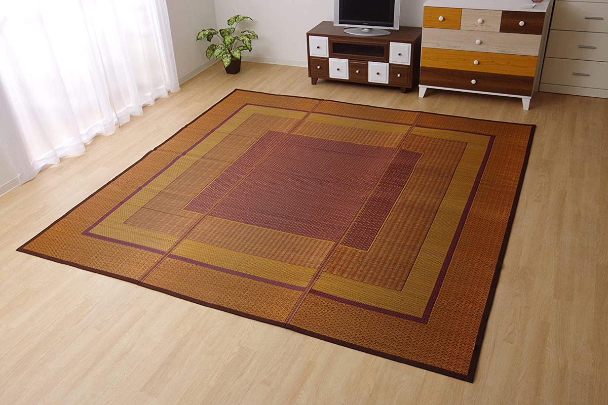 ござ 純国産 い草花ござカーペット ランクス総色 江戸間2畳 約174×174cm （ 敷物 ラグ マット い草マット い草カーペット 絨毯 花ござ 茣蓙 ）_20