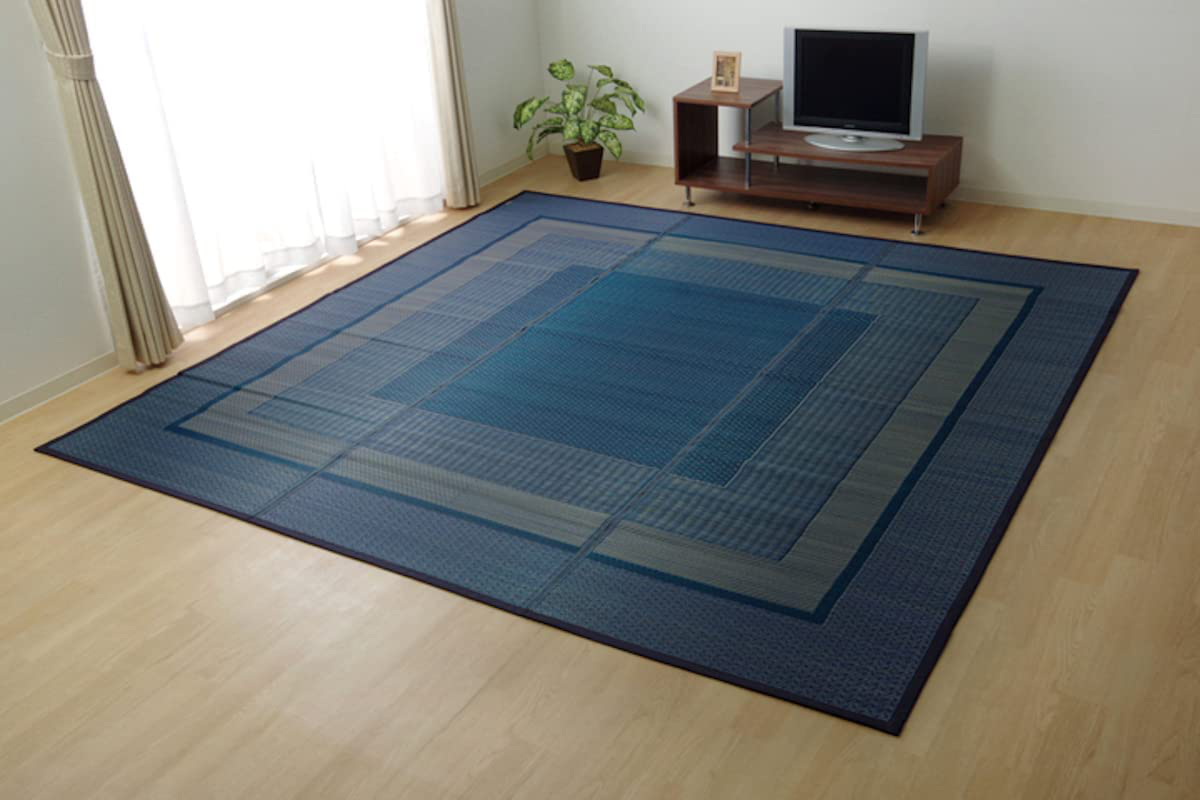 ござ 純国産 い草花ござカーペット ランクス総色 江戸間2畳 約174×174cm （ 敷物 ラグ マット い草マット い草カーペット 絨毯 花ござ 茣蓙 ）_7