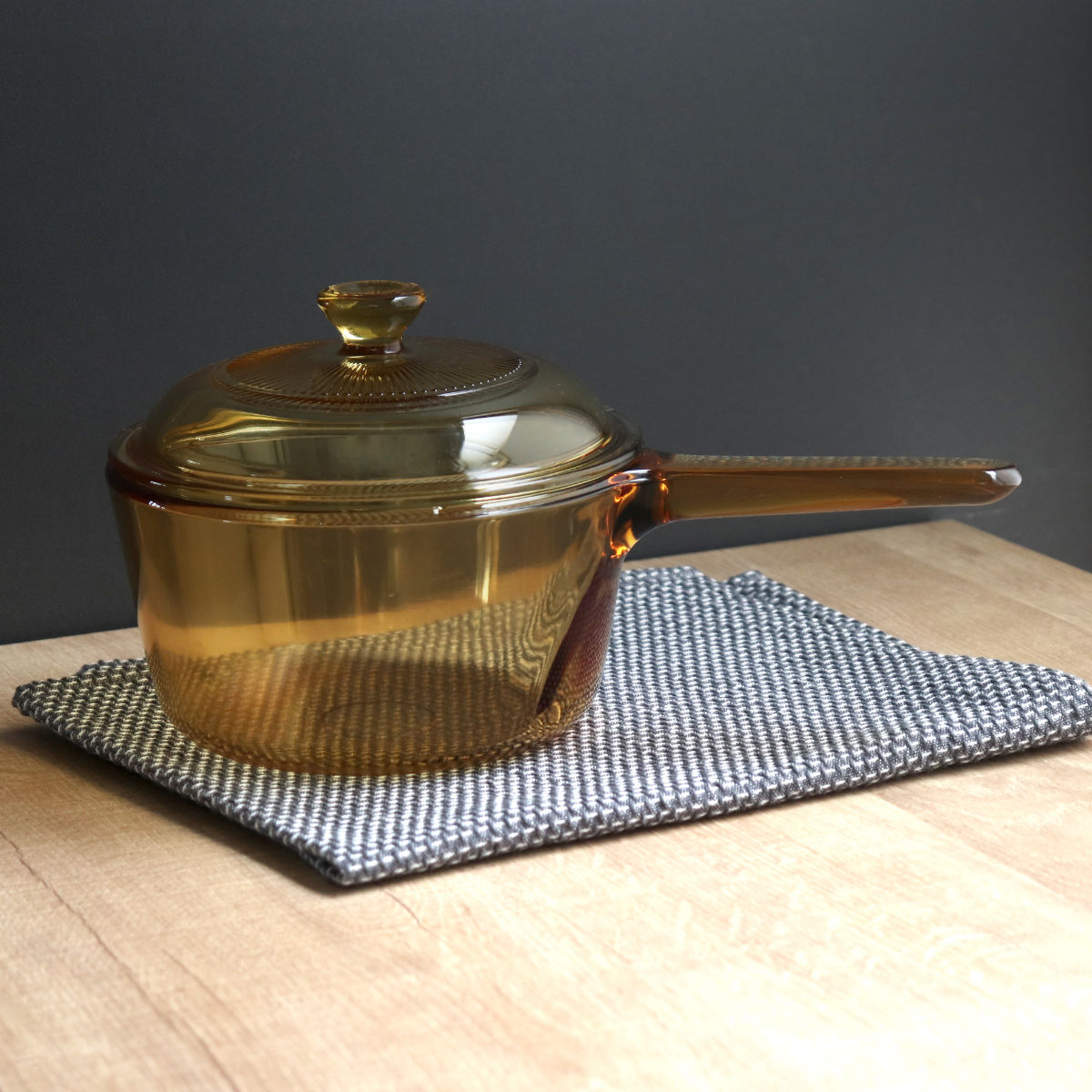 パール金属 片手鍋 16.5cm ガス火専用 ガラス製 VISIONS 1L ソースパン