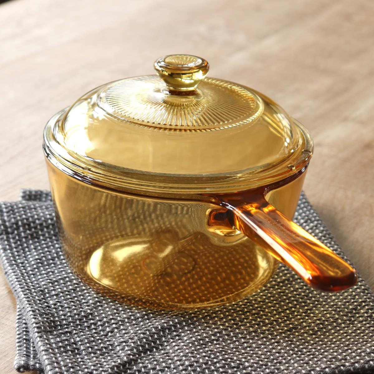 パール金属 片手鍋 16.5cm ガス火専用 ガラス製 VISIONS 1L ソースパン