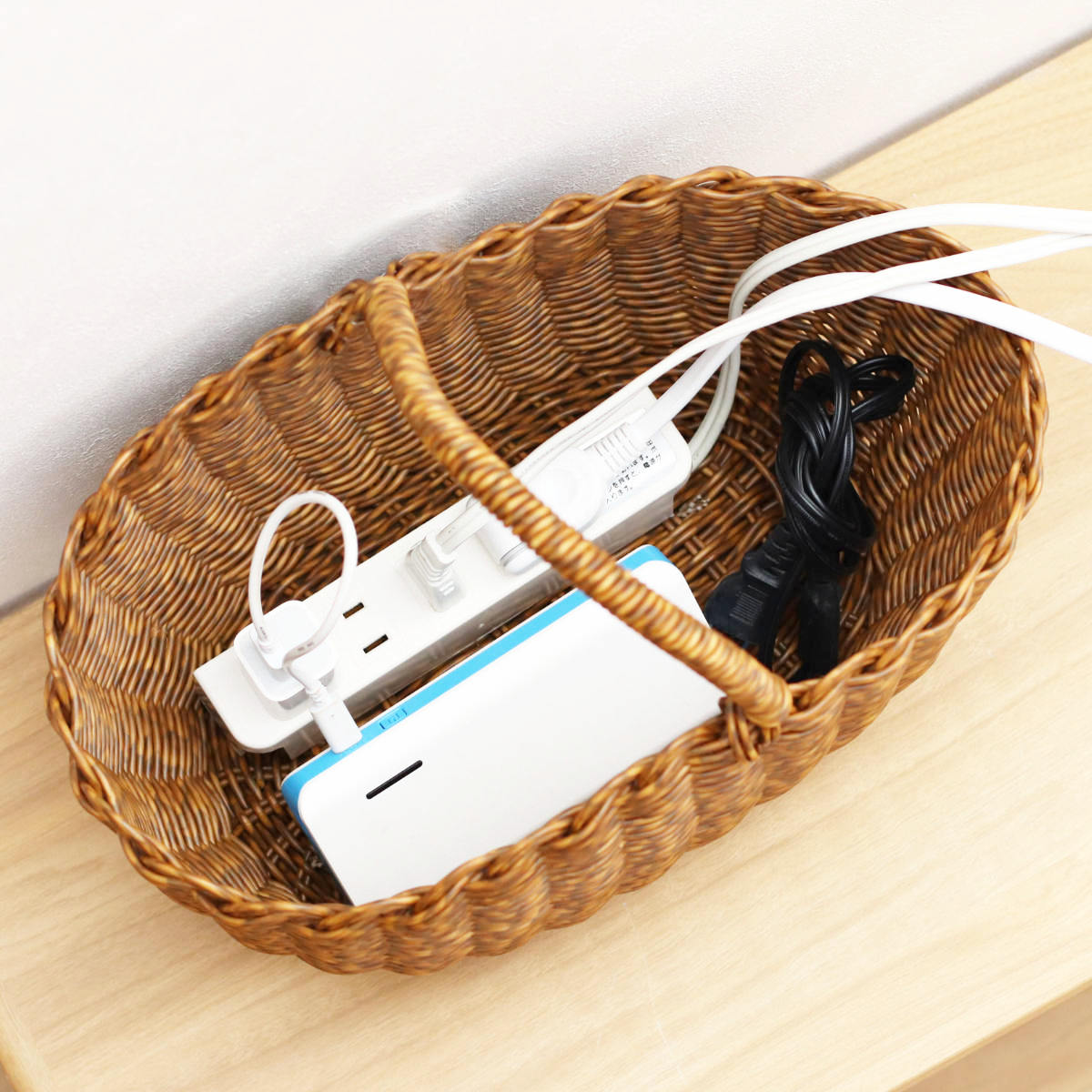 Creer ユティル オーバルワンハンドルバスケットL 洗える かご