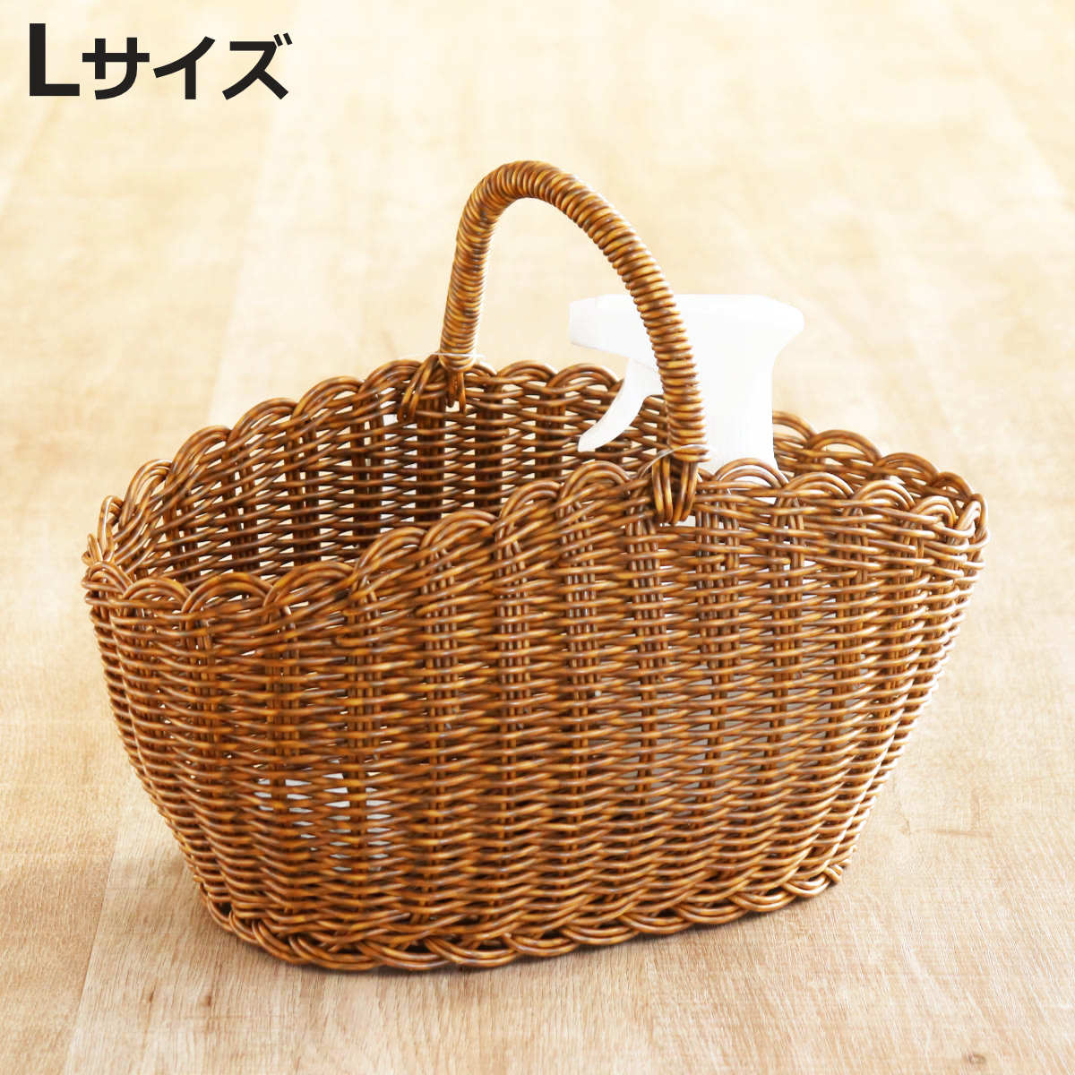 Creer ユティル オーバルワンハンドルバスケットL 洗える かご