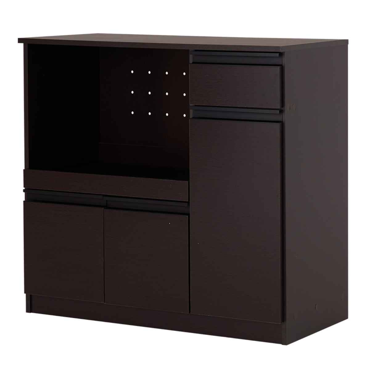 キッチンカウンター 北欧風 キャビネット 幅89cm （ キッチン収納 収納 カウンター 棚 引出し 家具 ）の画像