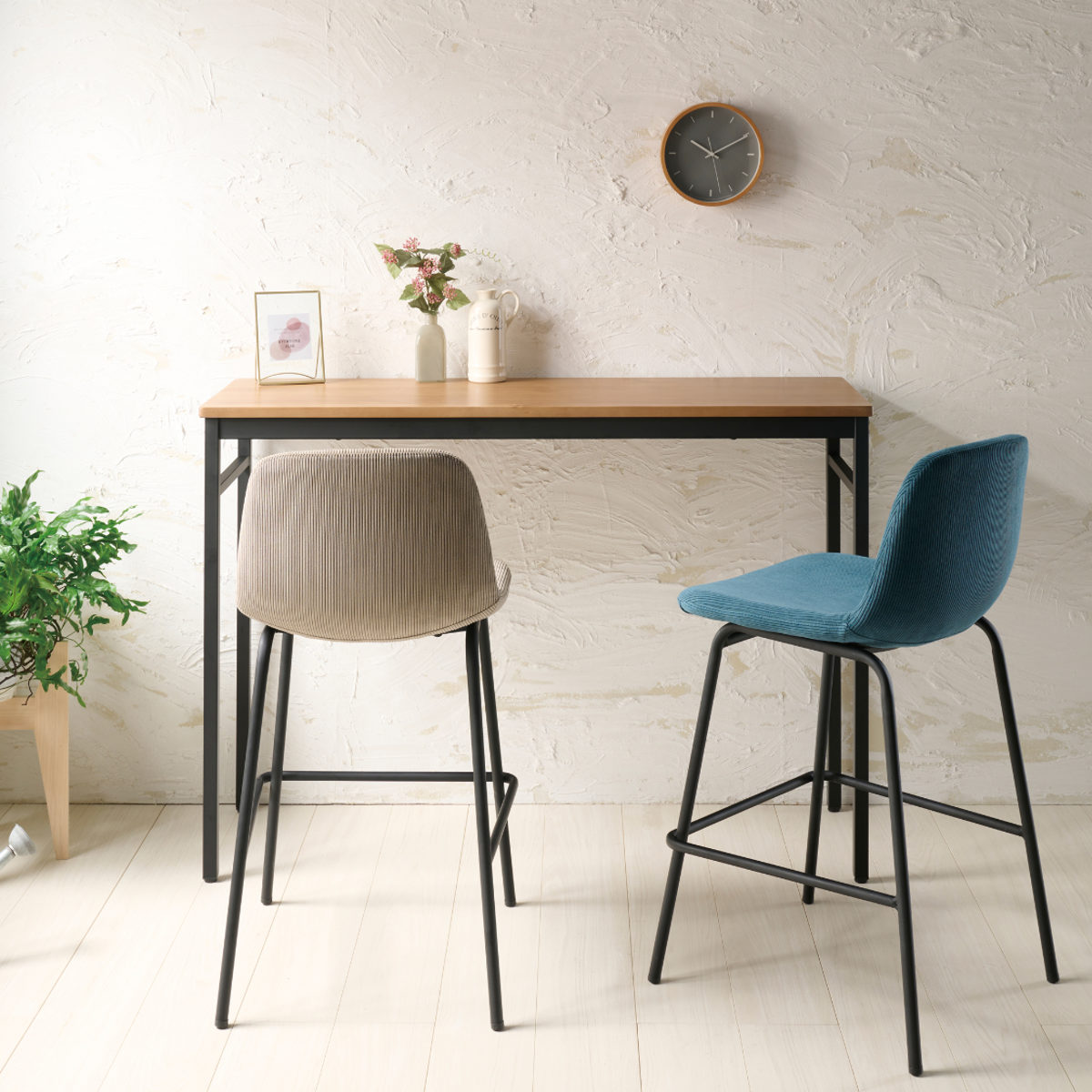 日本未発売　海外家具　castlery コンソール　カウンター　ハイテーブル 弘益 カウンターテーブル 高さ85cm 2人掛け 木目 （ 幅120cm ハイ