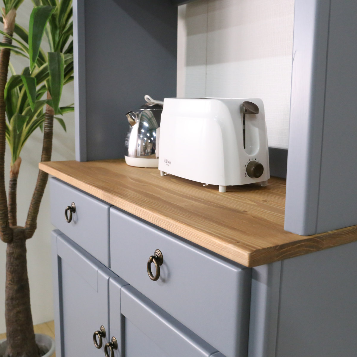 カップボード フレンチカントリー 食器棚 パイン材 Lavender 幅78cm