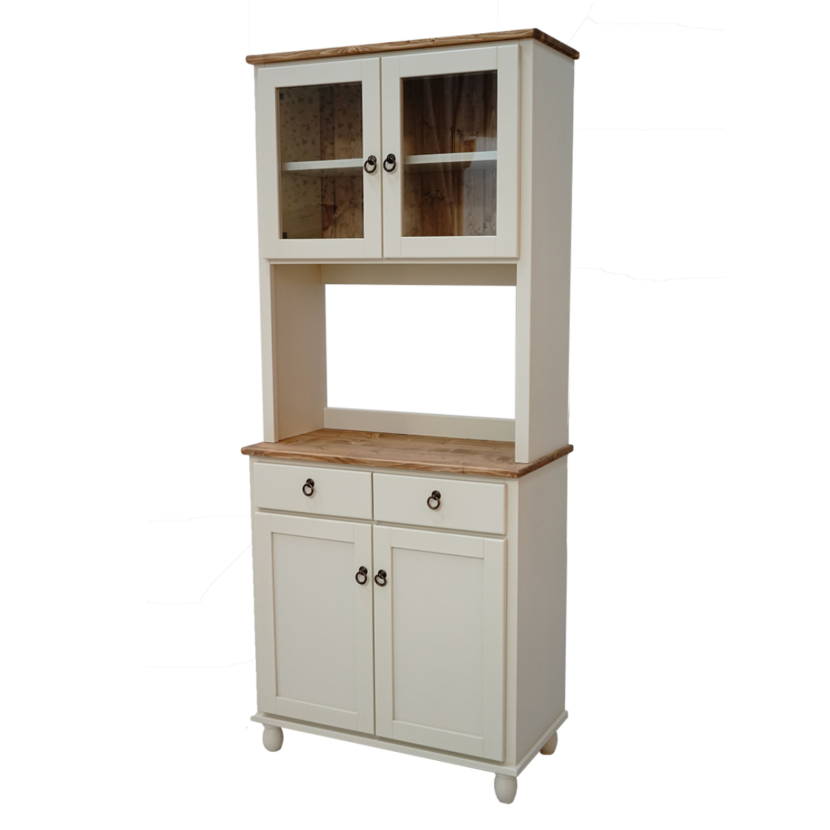カップボード フレンチカントリー 食器棚 パイン材 Lavender 幅78cm