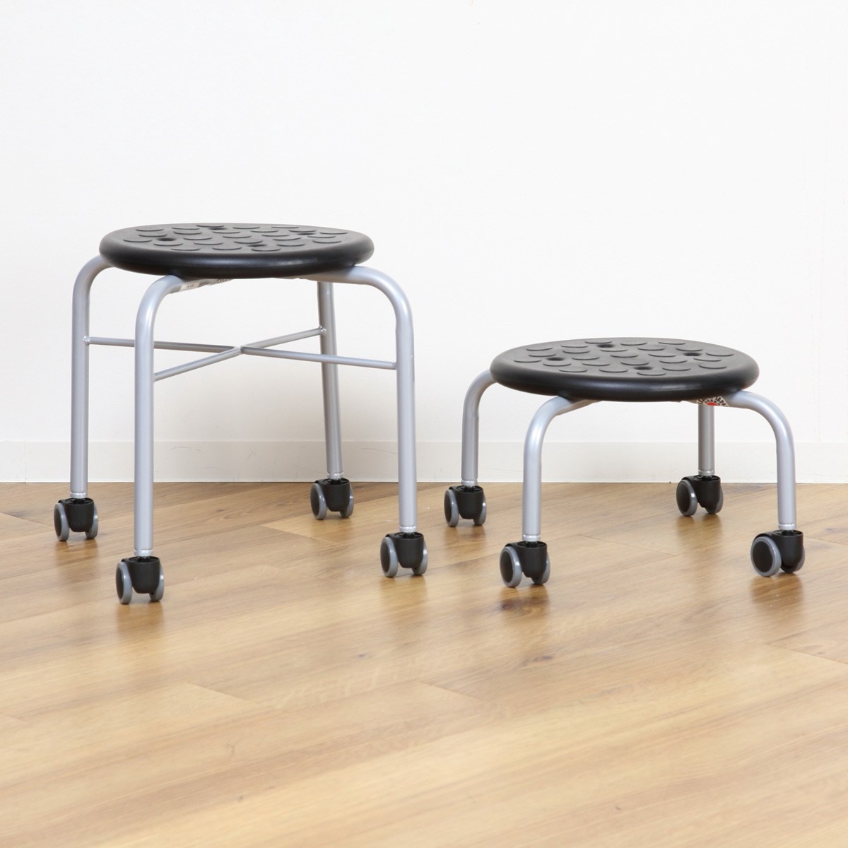 ルネセイコウ スツール 2脚セット 丸 キャスター 耐荷重100kg 座面高