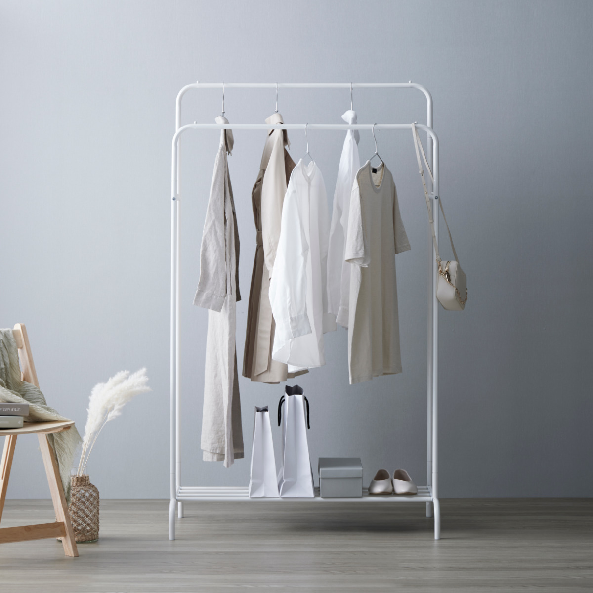 シンプルハンガーラック ダブルタイプ （ コートハンガー パイプ