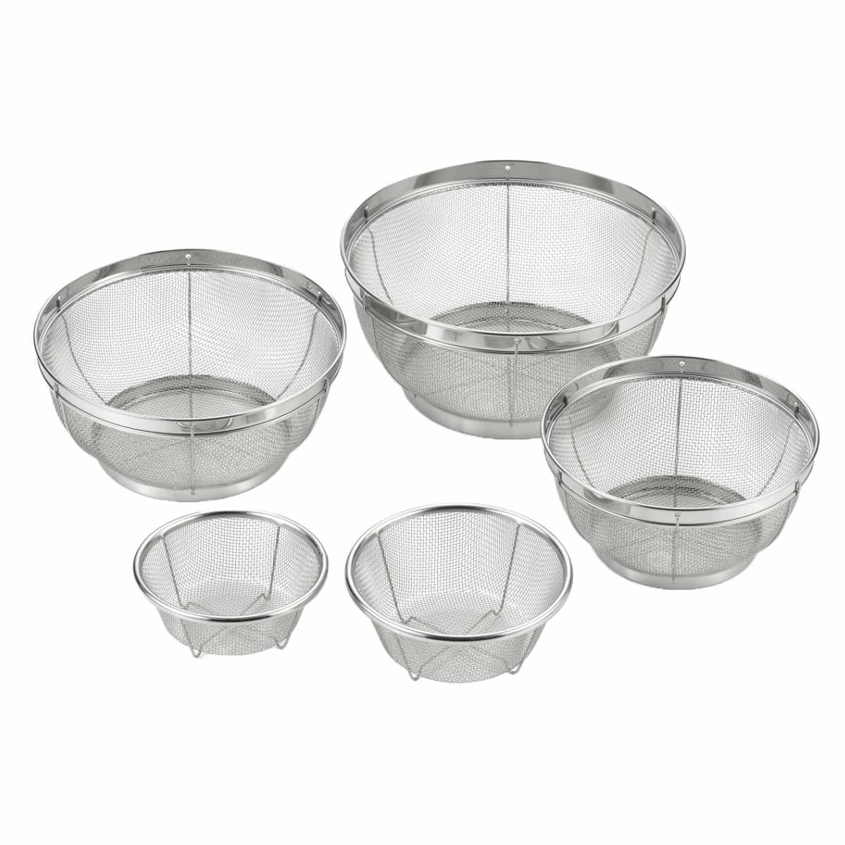 ヨシカワ ザル 5点セット ステンレス製 郷技 日本製 （ ざる セット 足