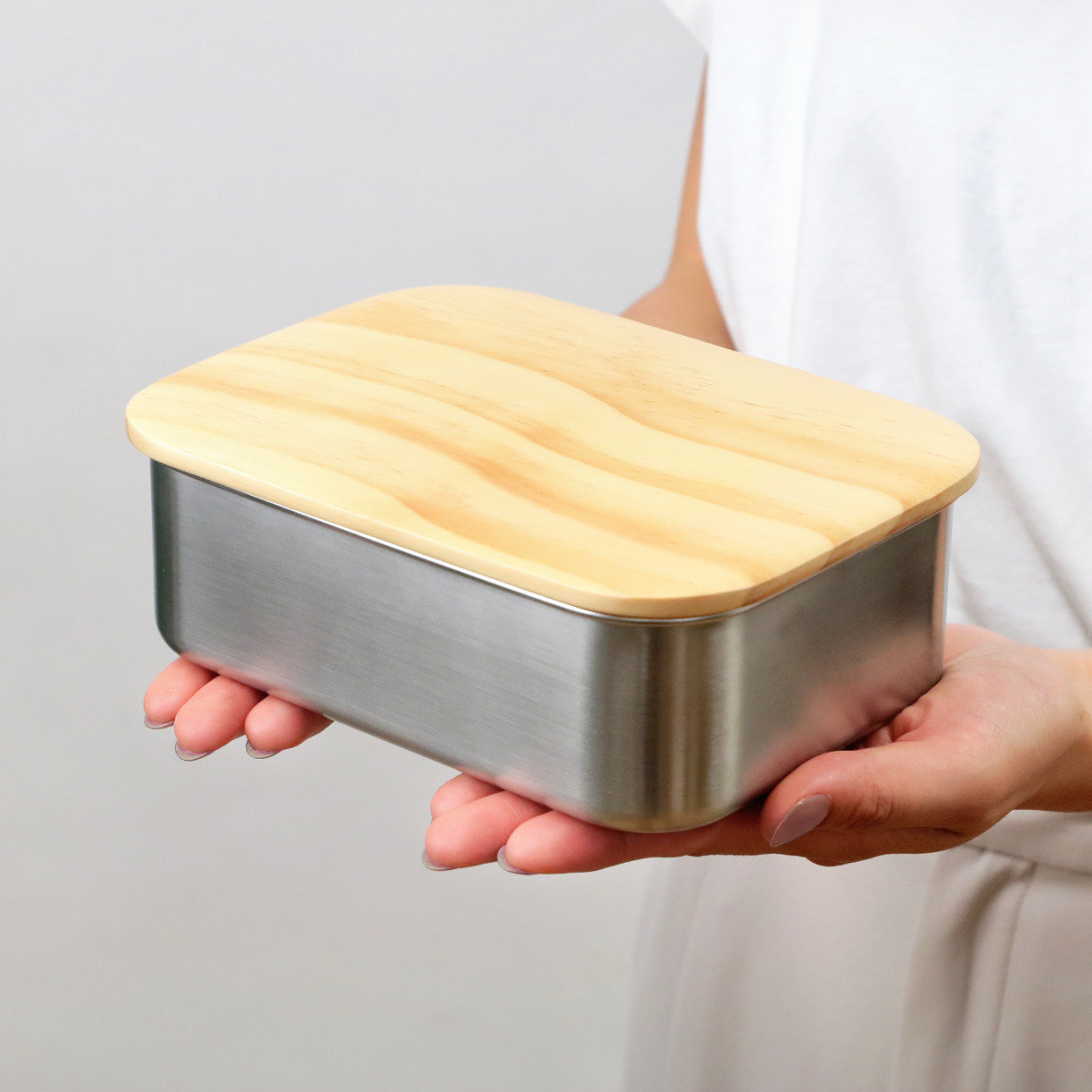 スケーター お弁当箱 ステンレスランチボックス 1段 1030ml 木蓋付き