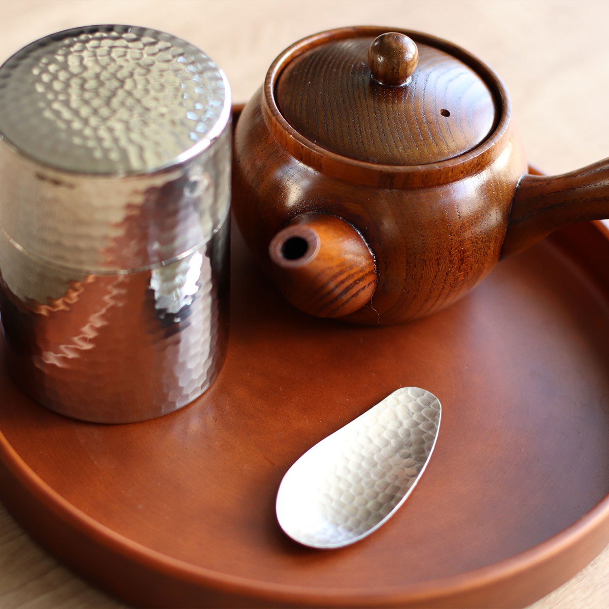 工房アイザワ 茶さじ ブラックピーマン 茶さじ鎚目 （ 茶匙 茶道具 お