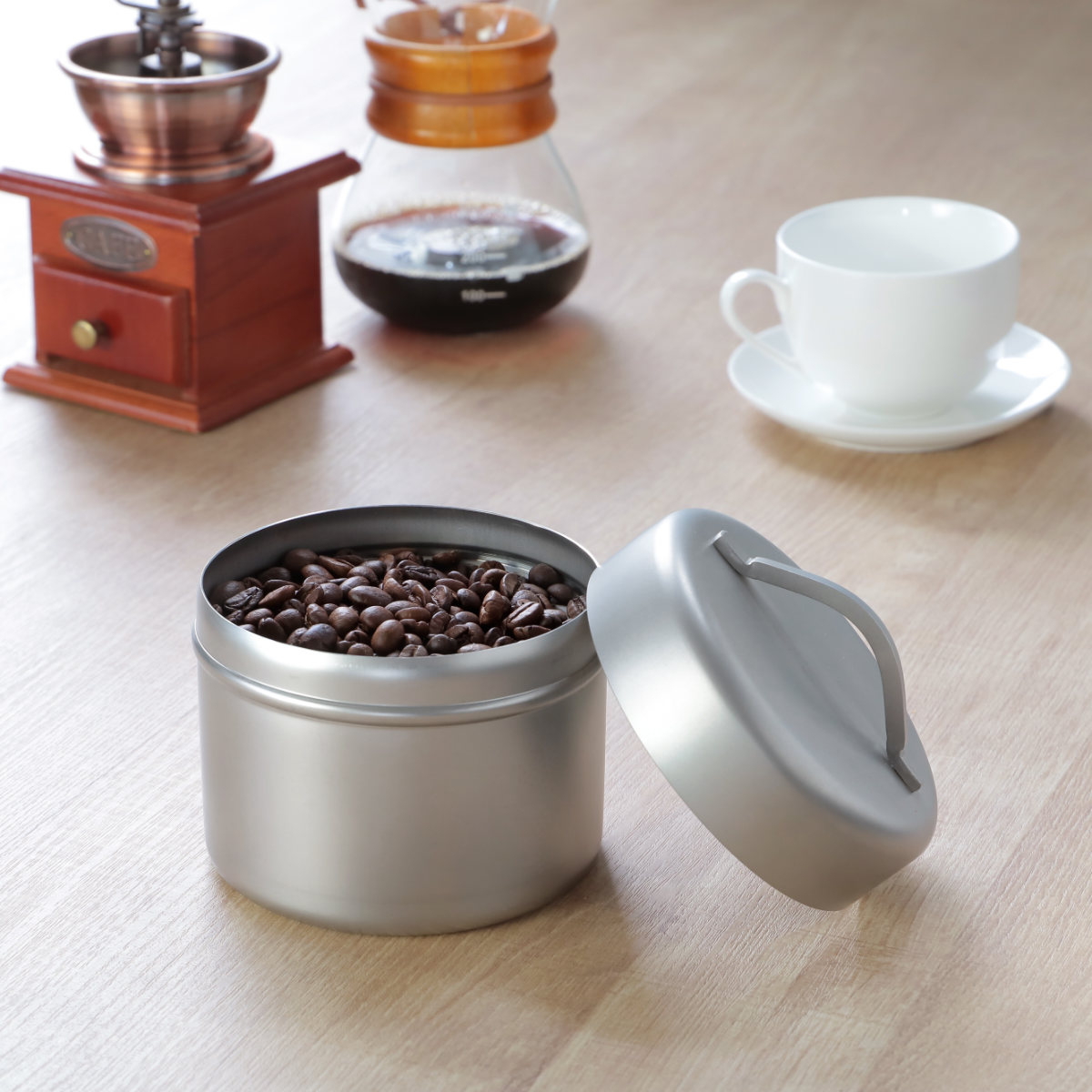 工房アイザワ 保存容器 ブラックピーマン珈琲缶 S （ 珈琲缶 コーヒー