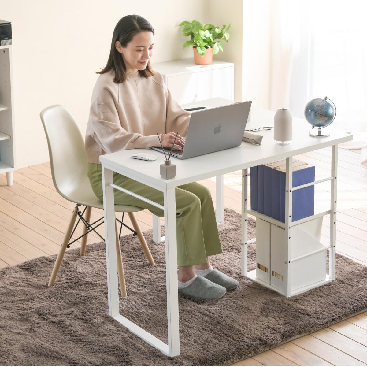 JK-PLAN（ジェイケイ・プラン） パソコンデスク I字型 省スペース 広い