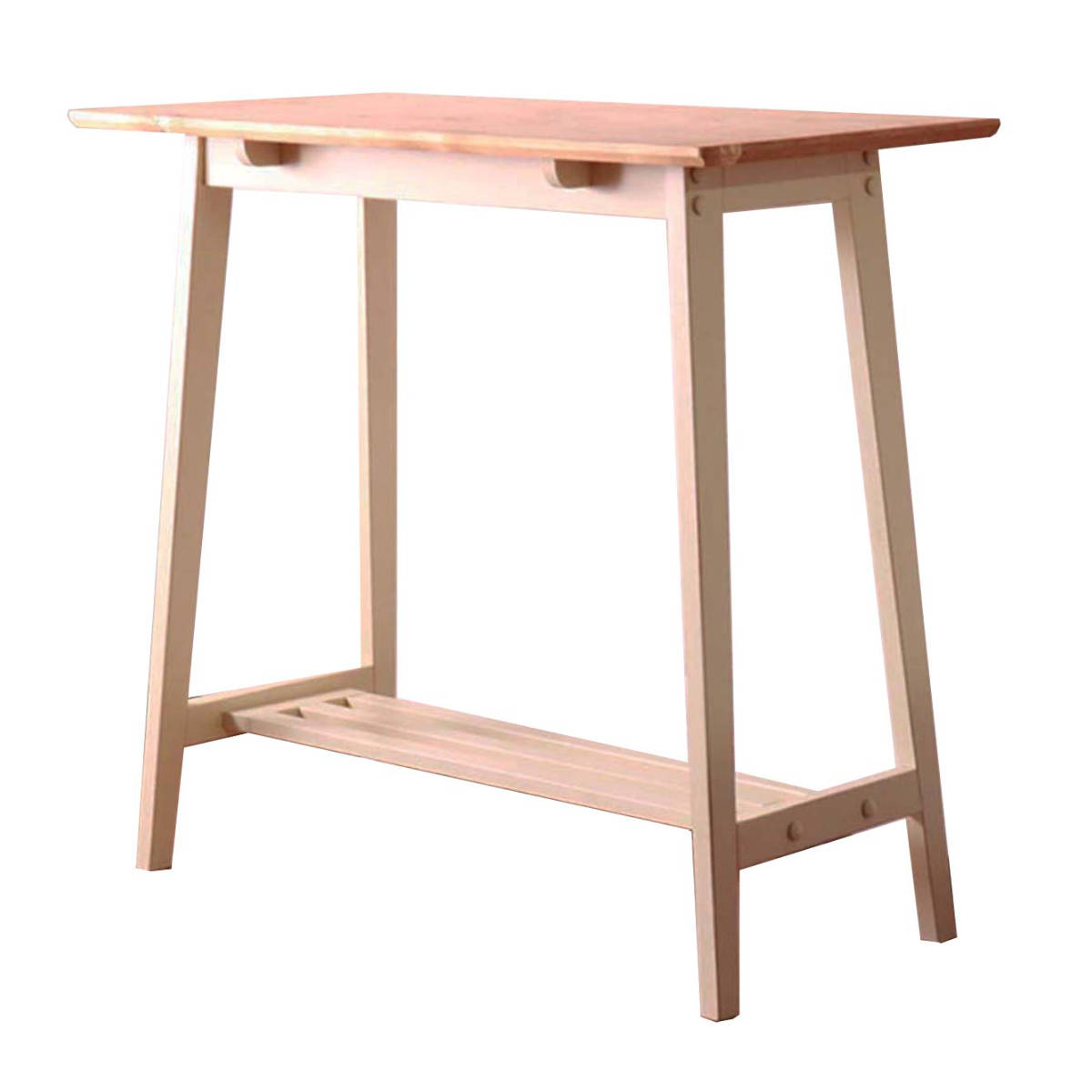 カウンターテーブル 高さ90cm おしゃれ 天然木 ヴィンテージ風 （ ハイ