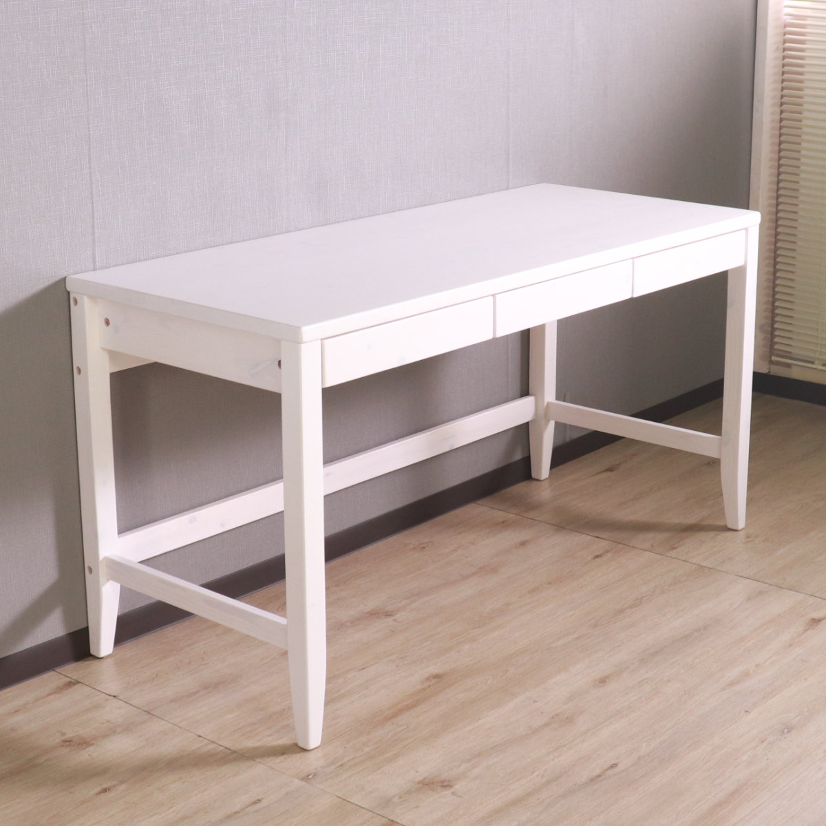 ワークデスク 引き出し付き 天然木 奥行60cm （ 幅 140cm 机 デスク