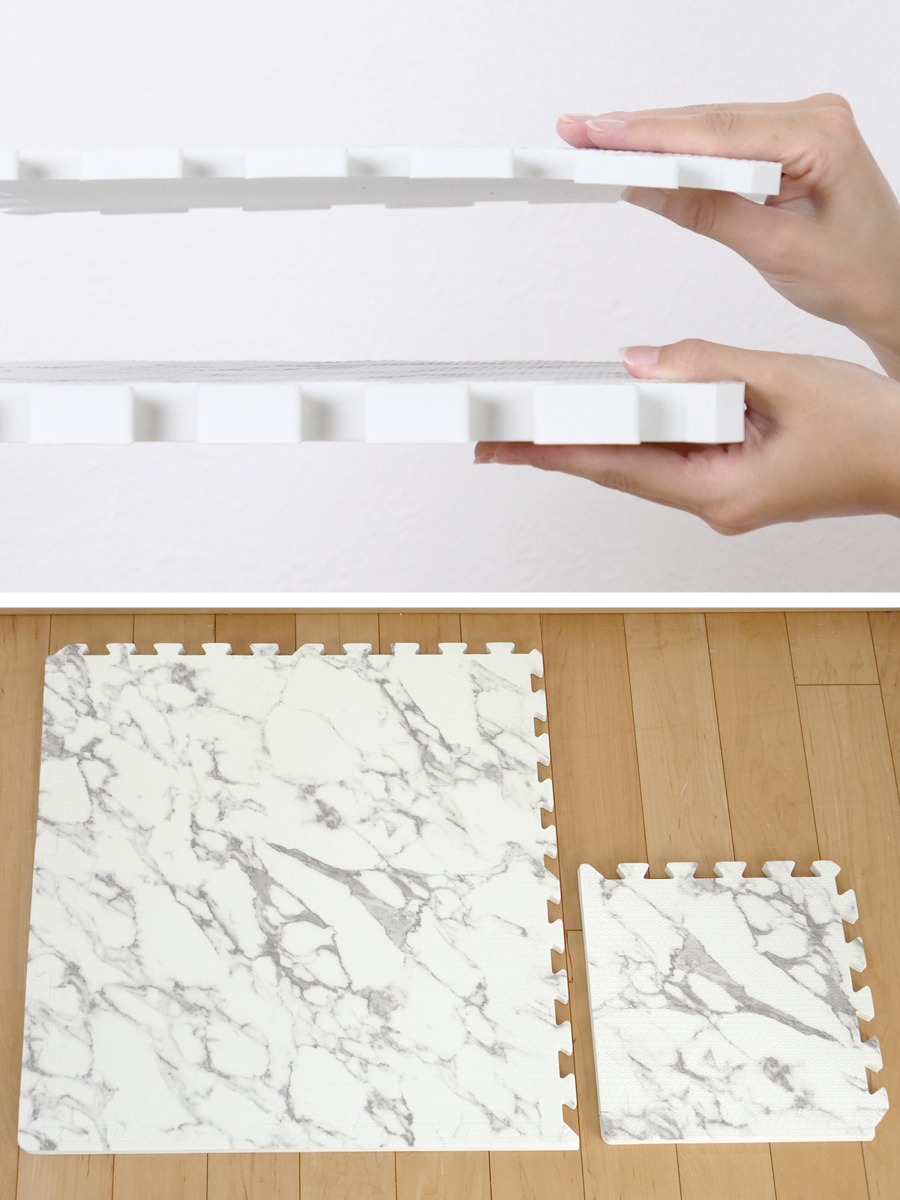 ジョイントマット 大判 抗菌加工 約60×60cm 厚さ約20mm 大理石柄 4枚