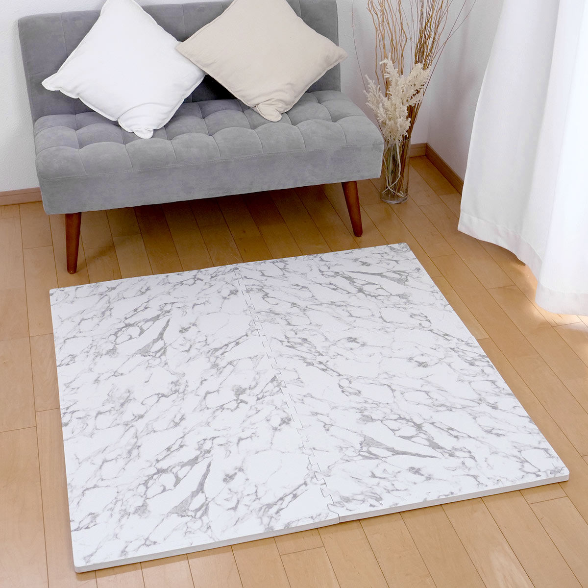 ジョイントマット 大判 抗菌加工 約60×60cm 厚さ約20mm 大理石柄 4枚