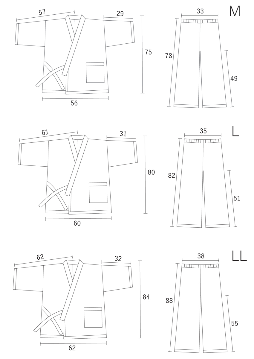 甚平 ガーゼ オーガニックコットン 3サイズ ...の詳細画像3