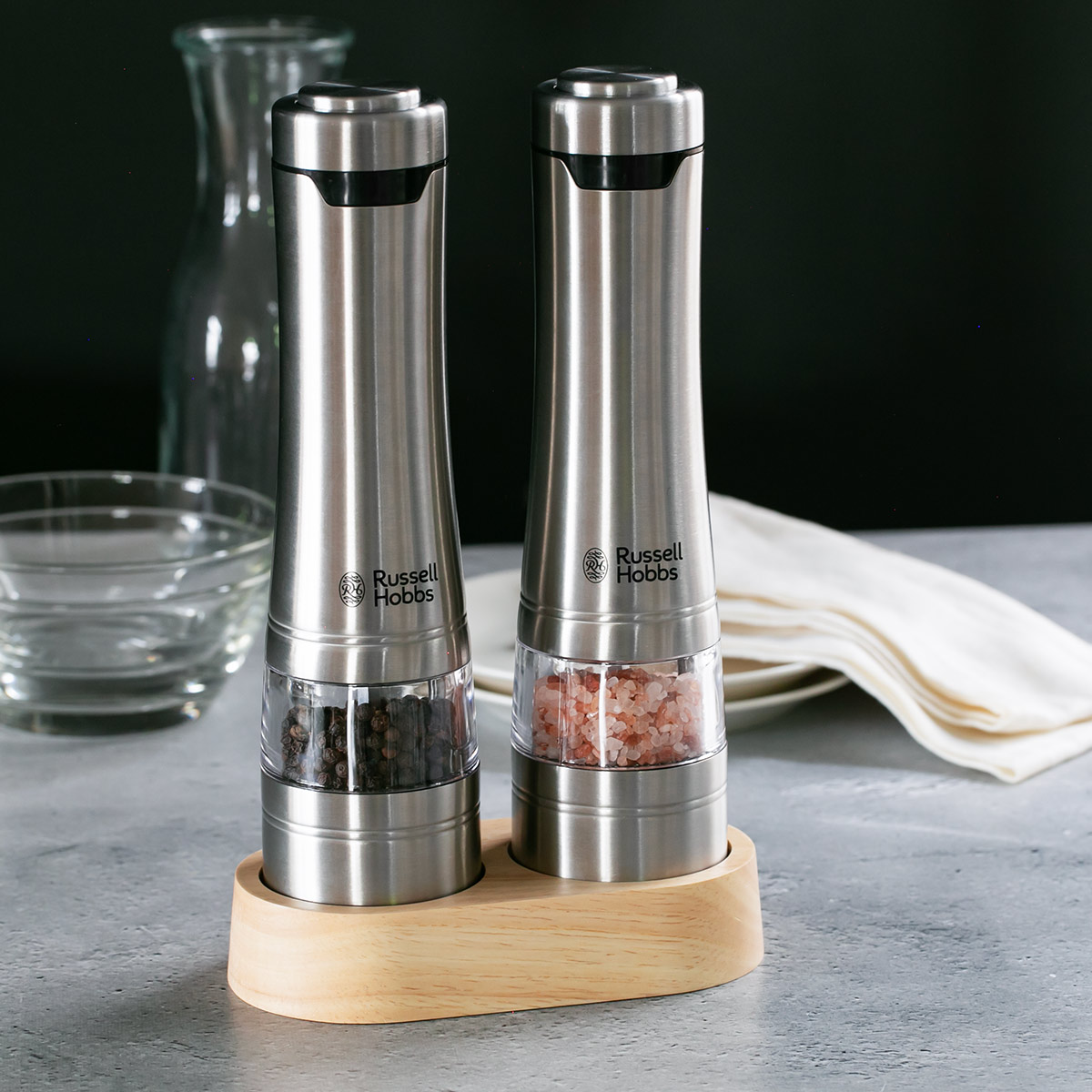 RUSSELL HOBBS（ラッセルホブス） 特典付き 電動ミル 2本セット 木製