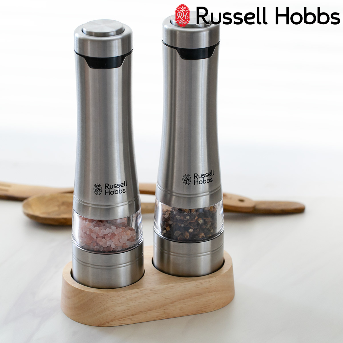 RUSSELL HOBBS（ラッセルホブス） 特典付き 電動ミル 2本セット 木製