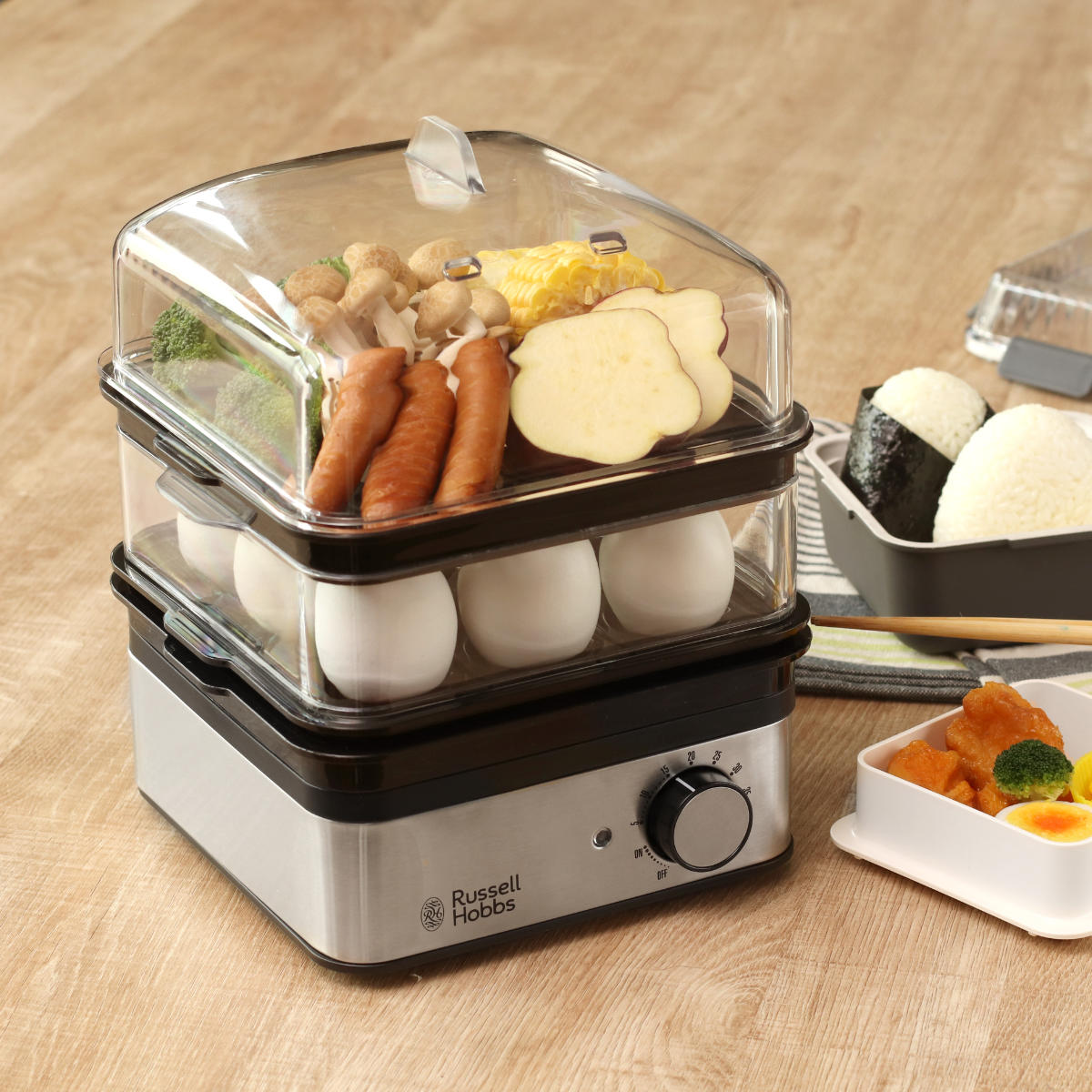 RUSSELL HOBBS（ラッセルホブス） 特典付き 電動蒸し器 2段 ミニ