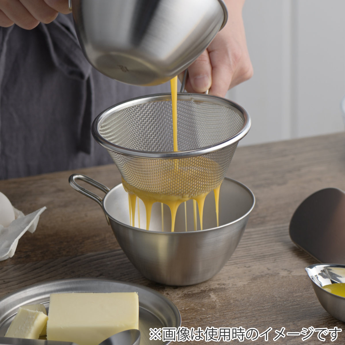 ヨシカワ 手付きストレーナー 13cm 深型 and ステンレス製 日本製 食洗