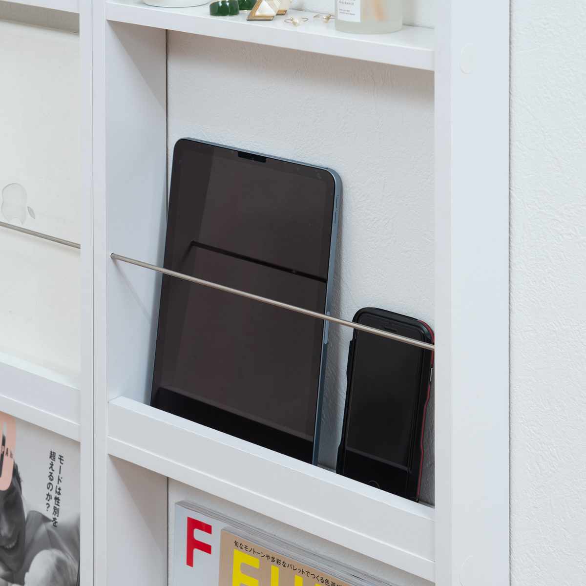 マガジンラック 幅36cm 2段 薄型 （ 本棚 雑誌収納 ブックスタンド