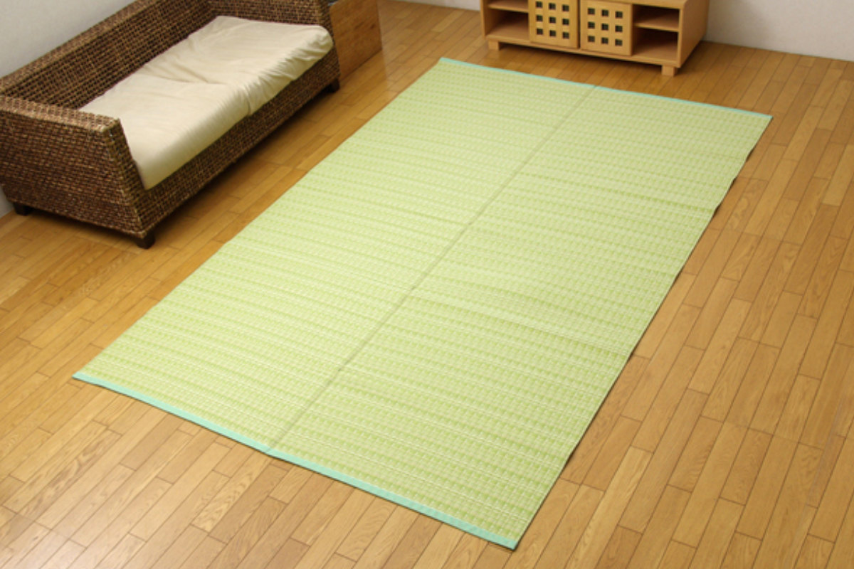 カーペット い草風 洗える PPカーペット バルカン 本間6畳 約286×382cm （ 敷物 ラグ マット ラグマット レジャーシート ござ 上敷き い草調 ）