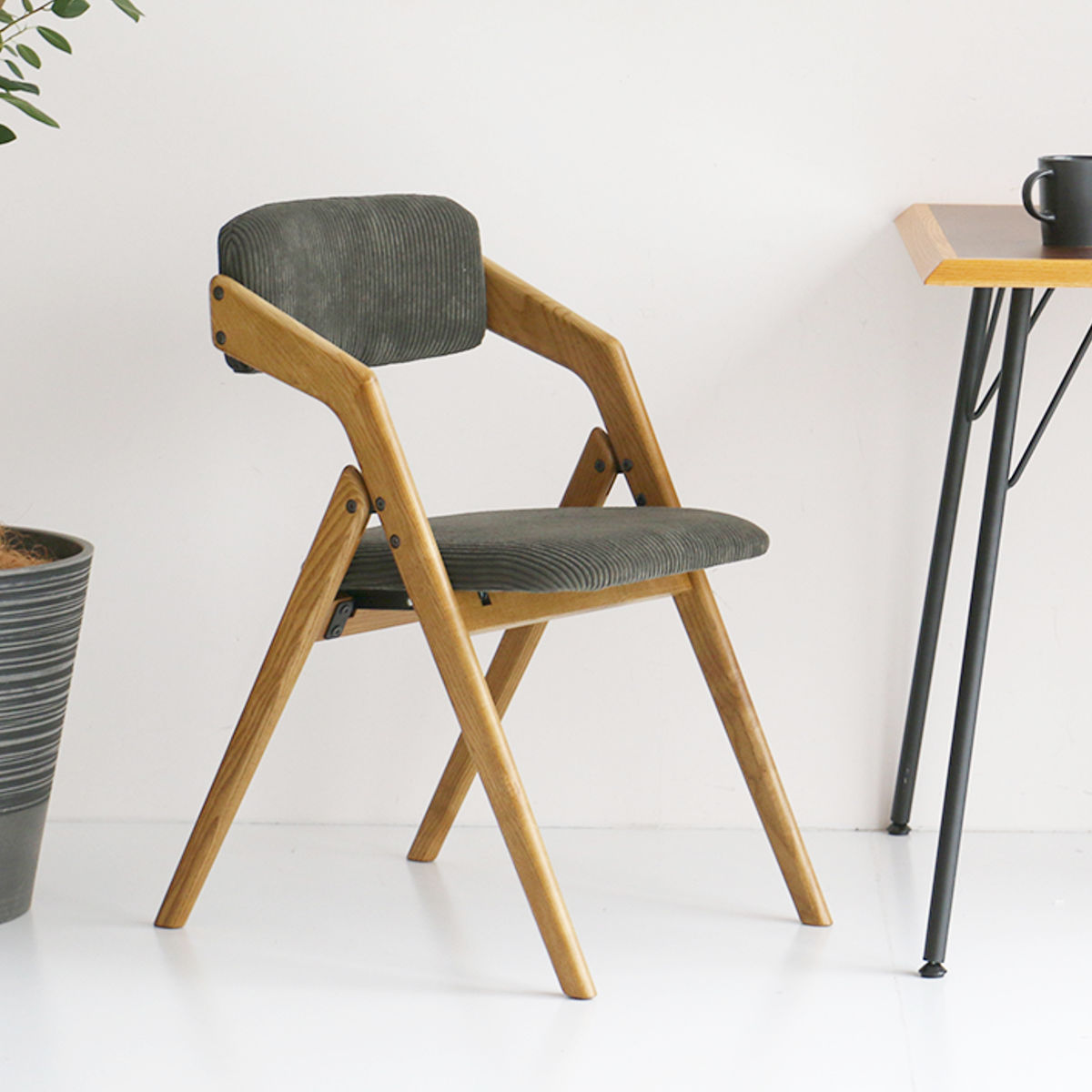 特典付き ダイニングチェア 座面高44cm 折りたたみ 肘掛け付き Dining Chair - butler- （ チェア 椅子 リビング 完成品 木製 ）_17