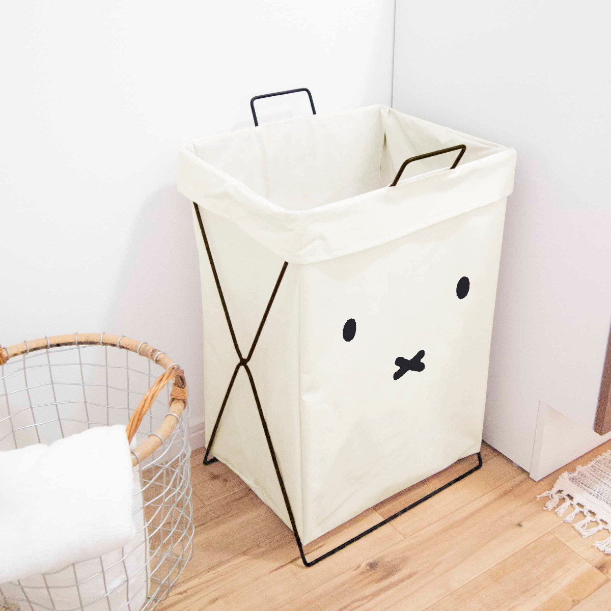 オカトー ランドリーバスケット miffy boris 折り畳み式 横置き