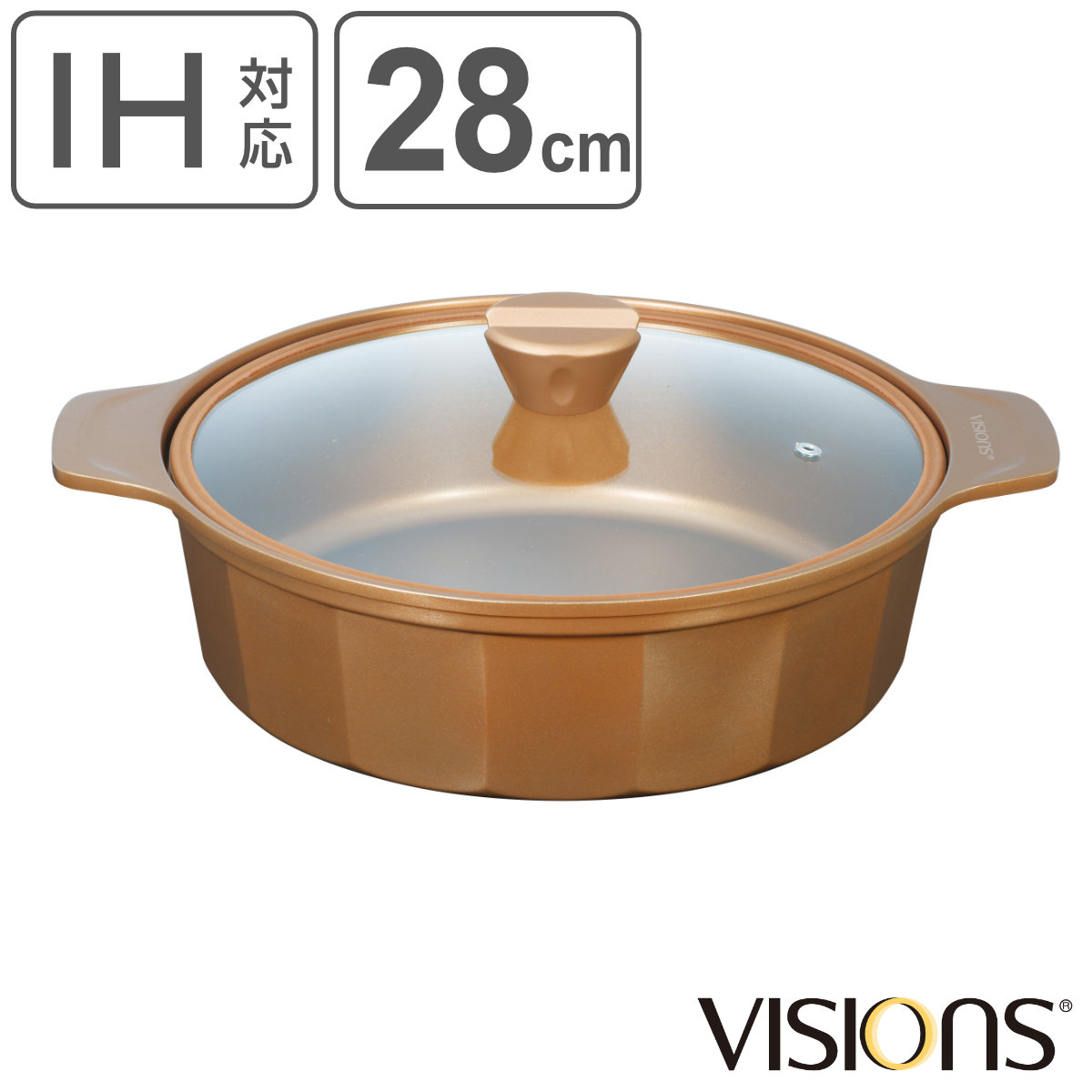 VISIONS GOLD Coating IH�Ή� ���� 28cm �i �r�W���� �� �K�X�ΑΉ� �K���X�W�t�� �����w��OK �ӂ��f���H �y�� �j