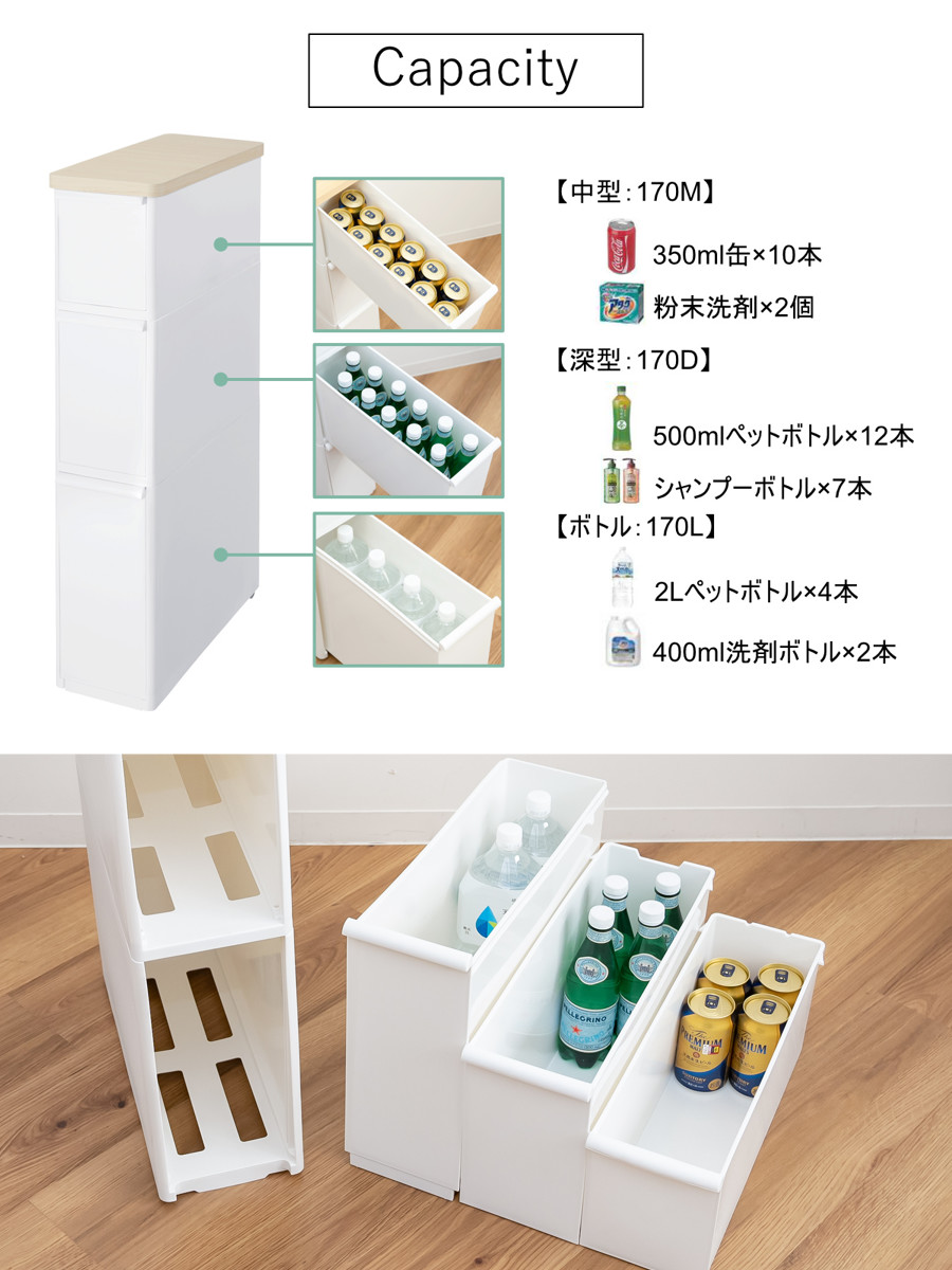 Like-it（ライクイット） キッチンストッカー スリムストレージ 耐熱木