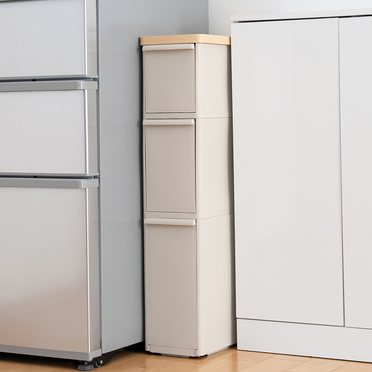 Like-it（ライクイット） キッチンストッカー スリムストレージ 耐熱木