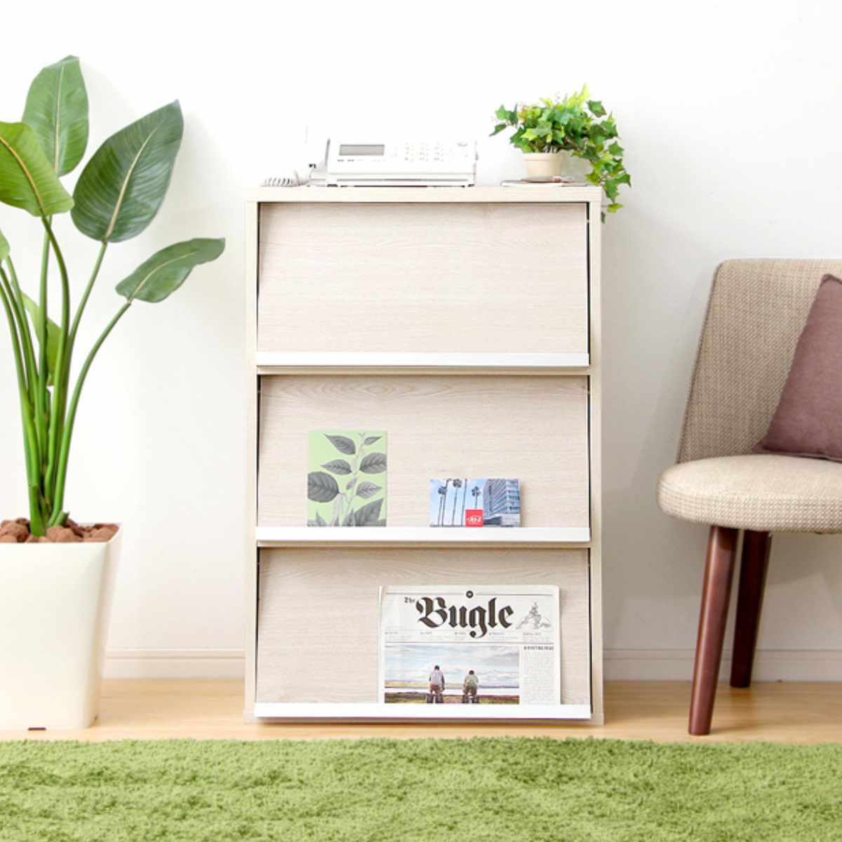 ホームテイスト（HOME taste） 収納ラック 幅59cm フラップ扉 3枚