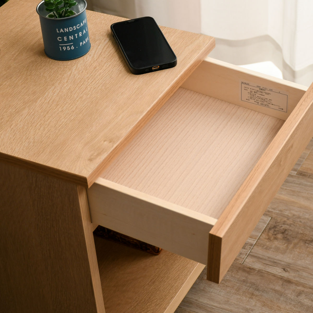 サイドテーブル キャスター 収納 木製 ワイヤレス充電機能付き
