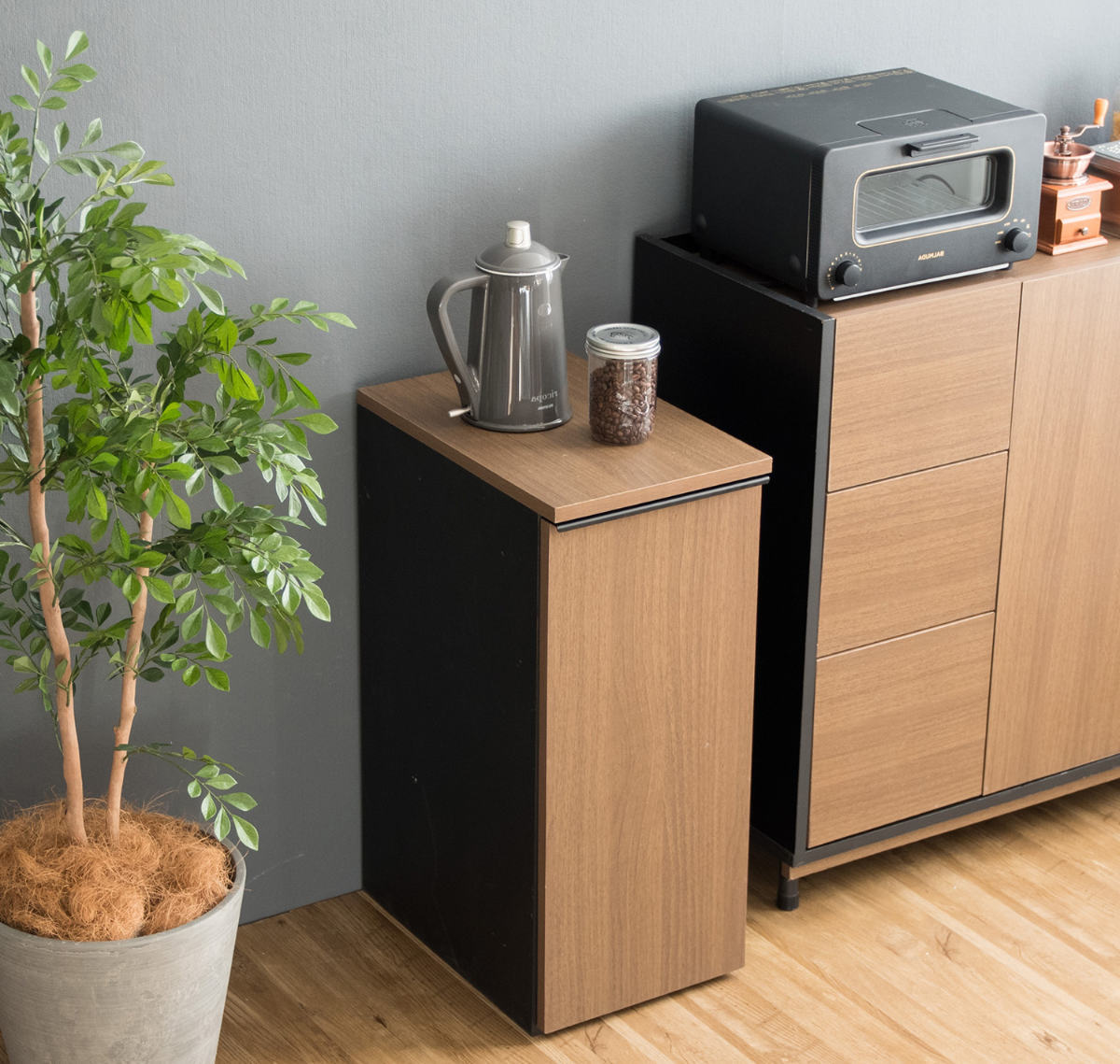 宮武製作所 ゴミ箱 木製 45L 引出し式 ドロワーダストボックス