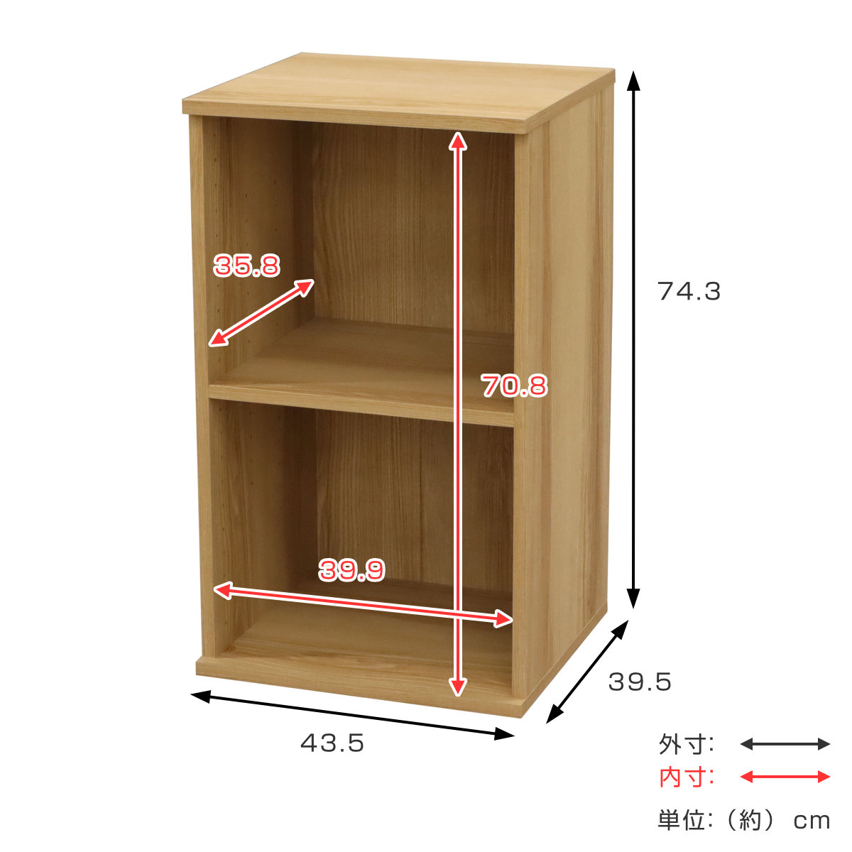 ベースユニット 2段 組合せ家具 VAシリーズ...の詳細画像4