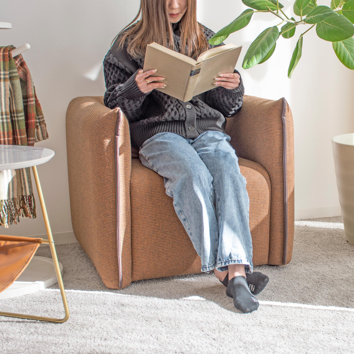 GART（ガルト） ソファ 1人掛け ファブリック ギンガムチェック柄 幅