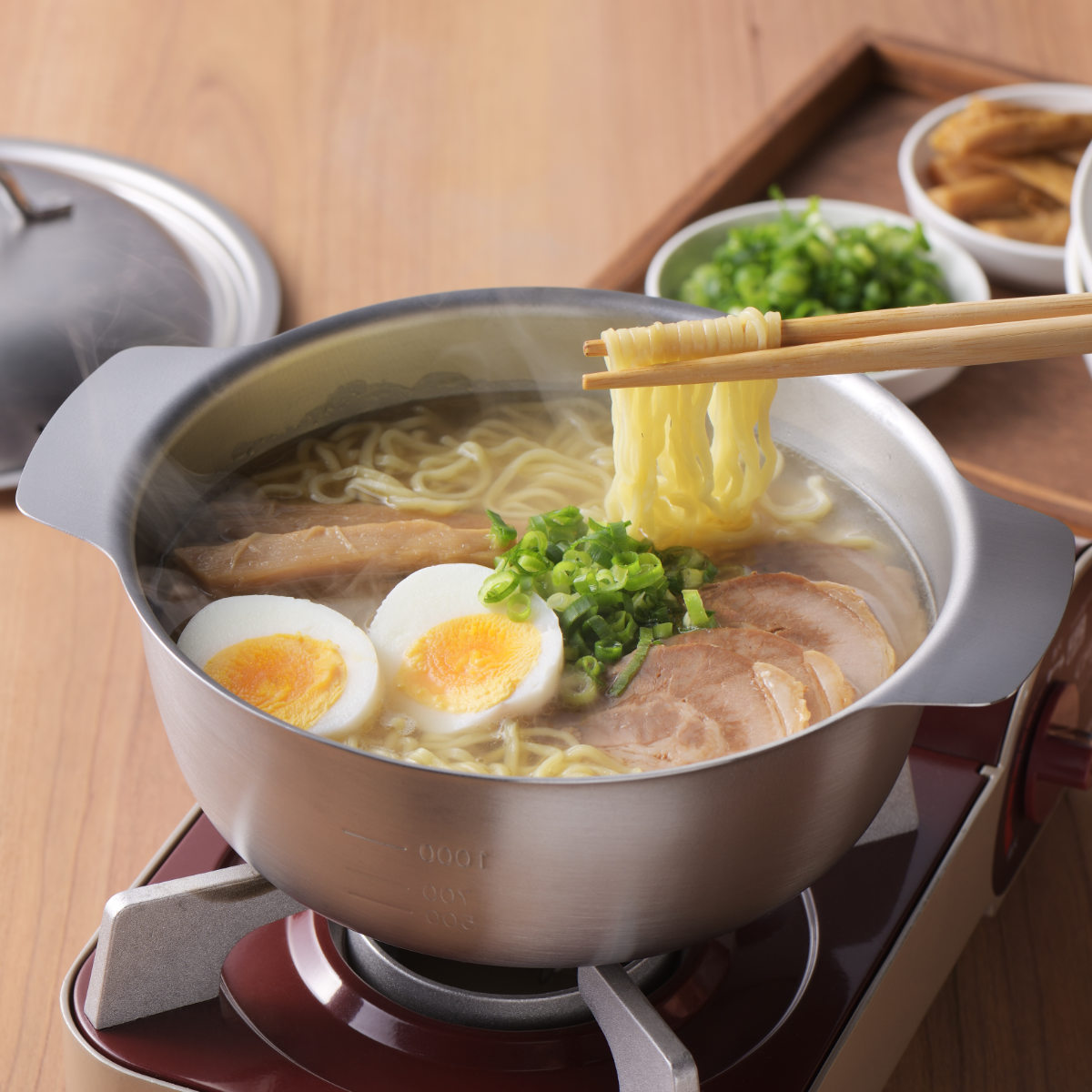 ヨシカワ 卓上鍋 18cm IH対応 メモリ付き 美味彩菜 日本製 （ ガス火