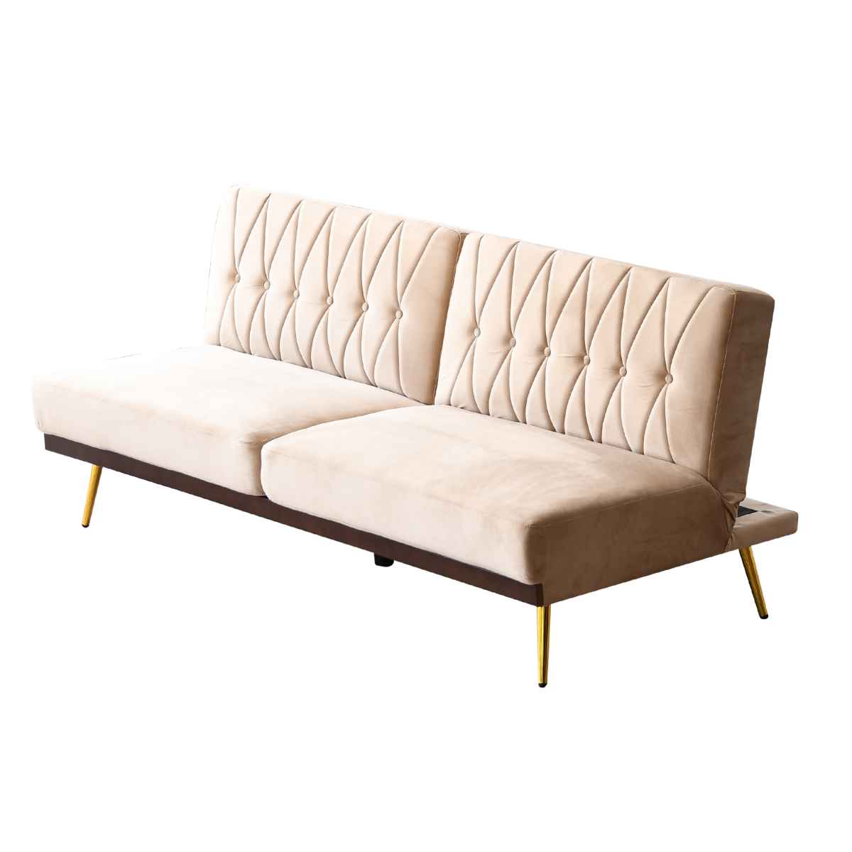 ソファベッド コンパクト リクライニング左右独立 高級感 ベロア 幅